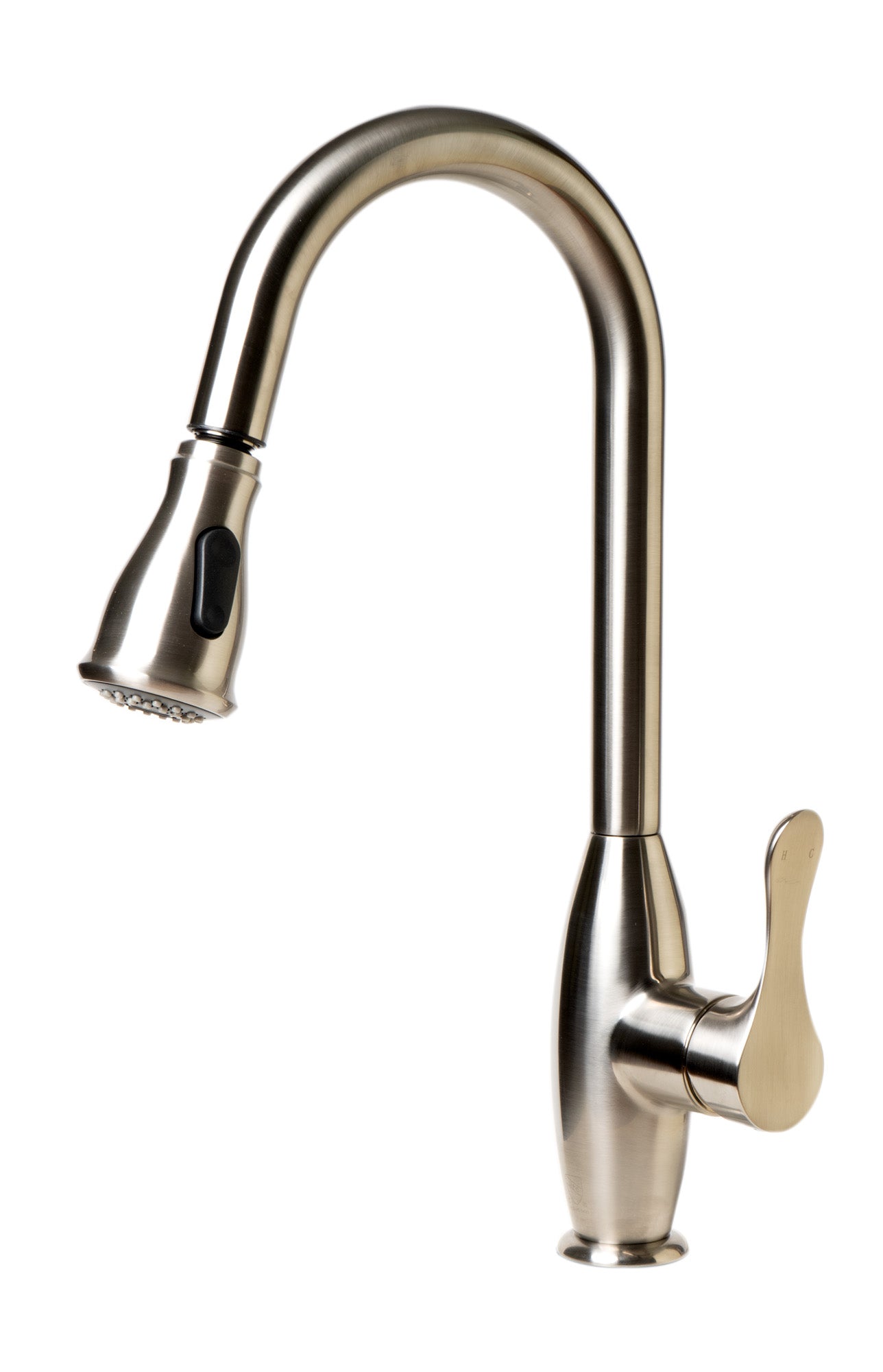 Alternate Image for ALFI brand 1.8 GPM Lever Gooseneck Spout Touch Kitchen Faucet, Gray, Pull Down, Brushed Nickel, Traditional, ABKF3783-BN