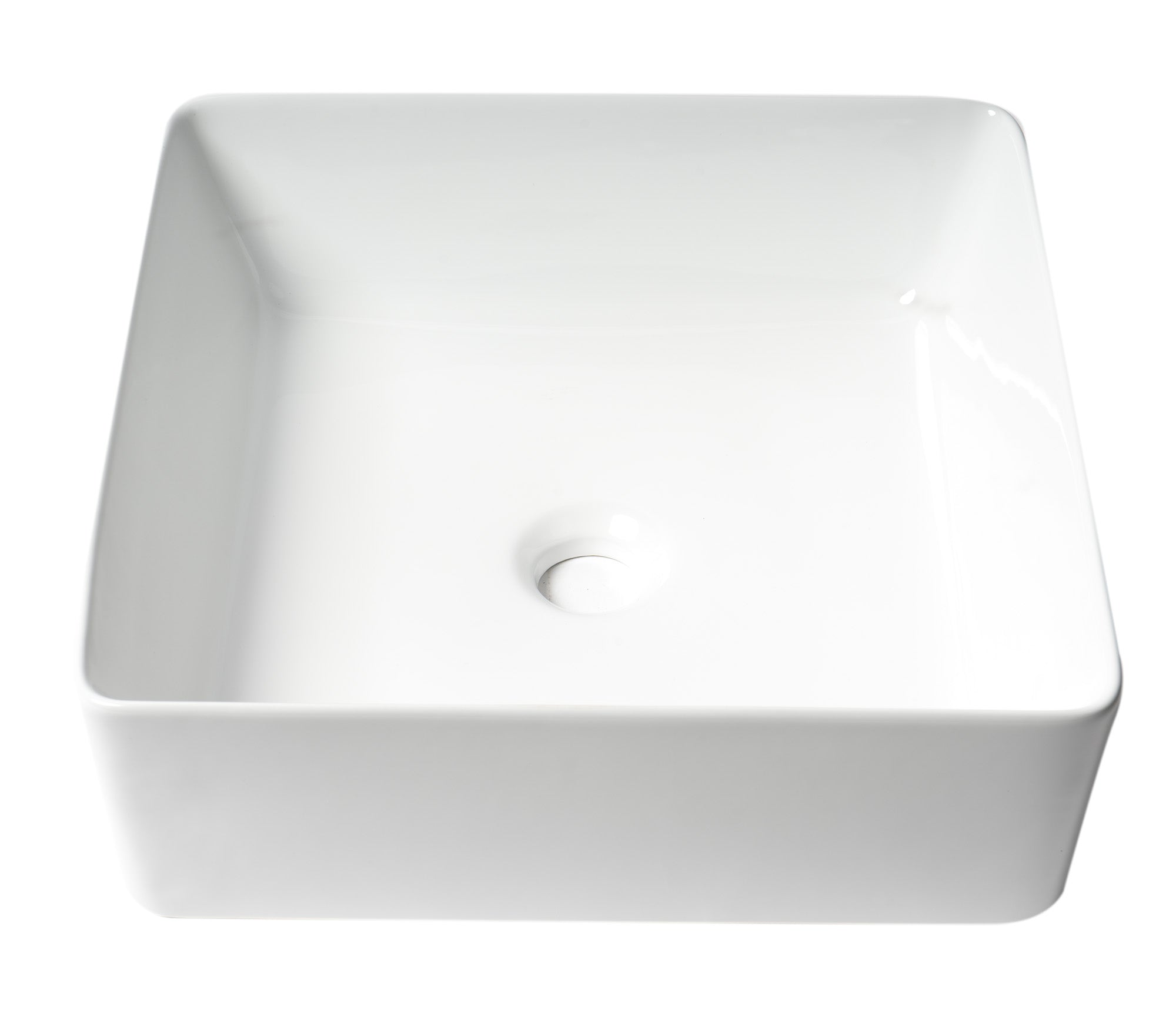Alternate Image for ALFI brand 15.13" x 15.13" Square Above Mount Porcelain Bathroom Sink, White, No Faucet Hole, ABC903-W