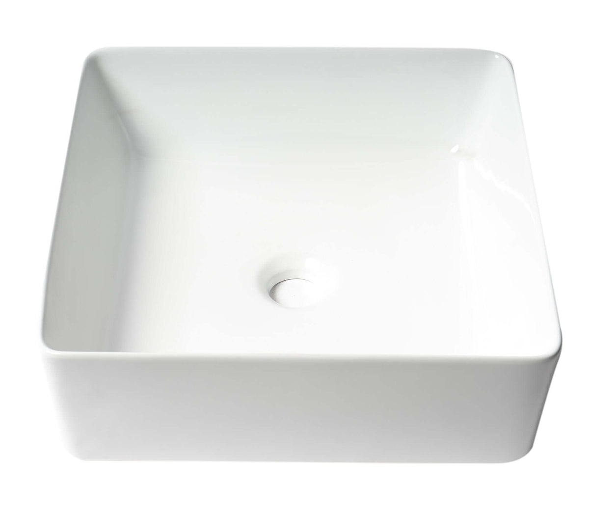 Alternate Image for ALFI brand 15.13" x 15.13" Square Above Mount Porcelain Bathroom Sink, White, No Faucet Hole, ABC903-W