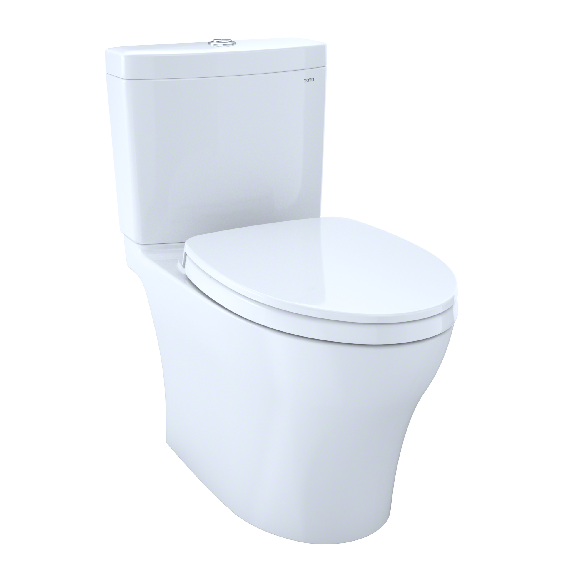 TOTO Aquia IV WASHLET+ Two-Piece Elongated Dual Flush 1.28 and 0.9 GPF Toilet with CEFIONTECT, Cotton White, Vitreous China, MS446124CEMGN#01