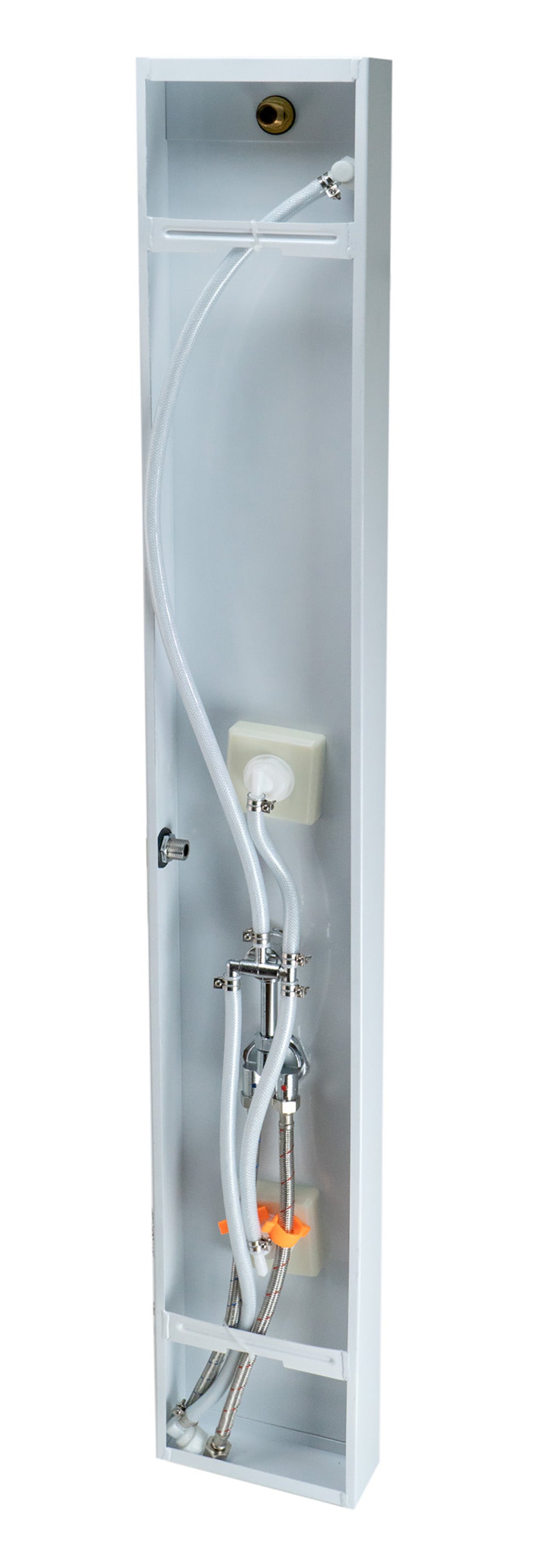 Alternate Image for ALFI brand ABSP60W White Aluminum Shower Panel with 2 Body Sprays and Rain Shower Head