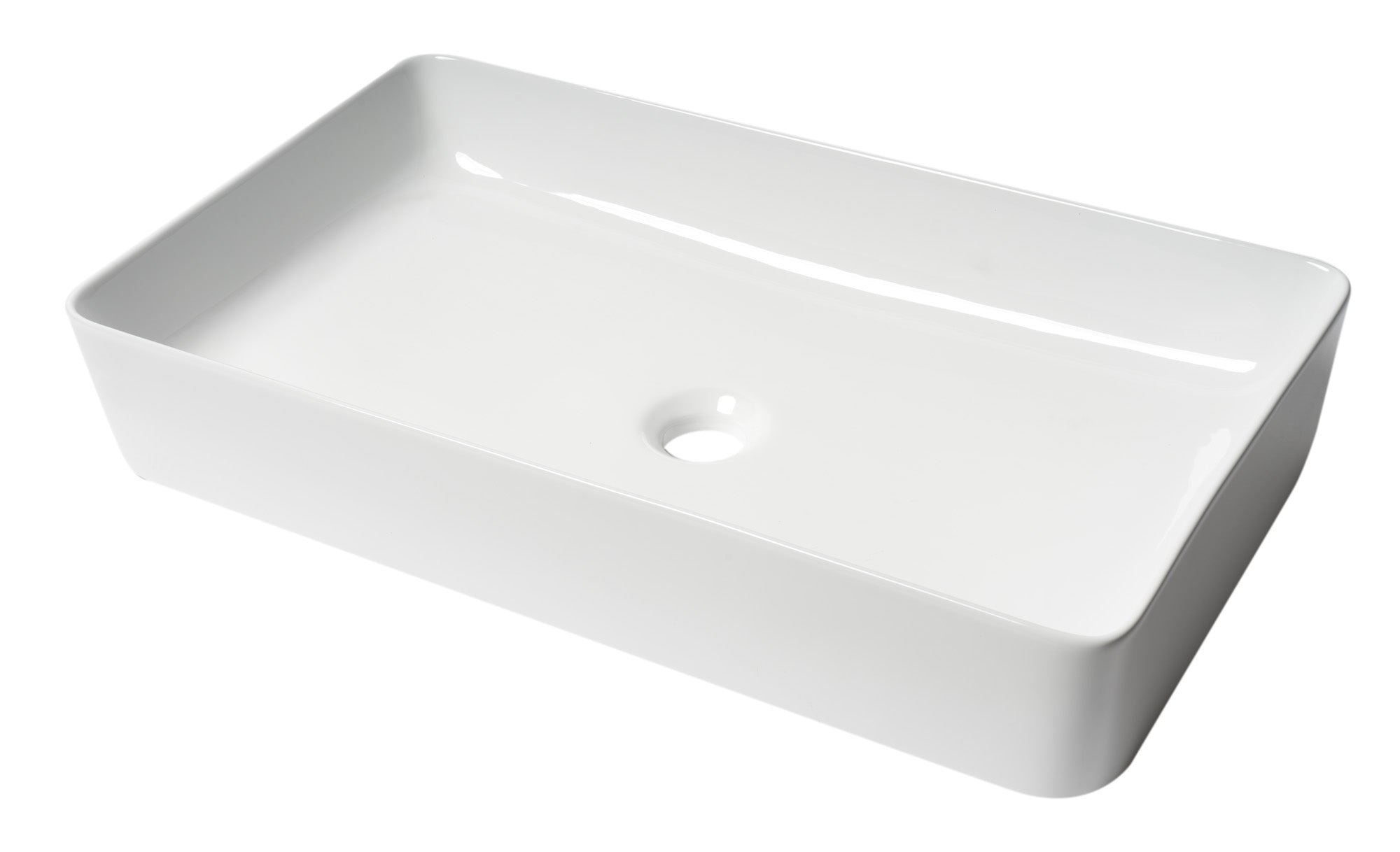 Alternate Image for ALFI brand 24" x 13.63" Rectangle Above Mount Porcelain Bathroom Sink, White, No Faucet Hole, ABC902-W
