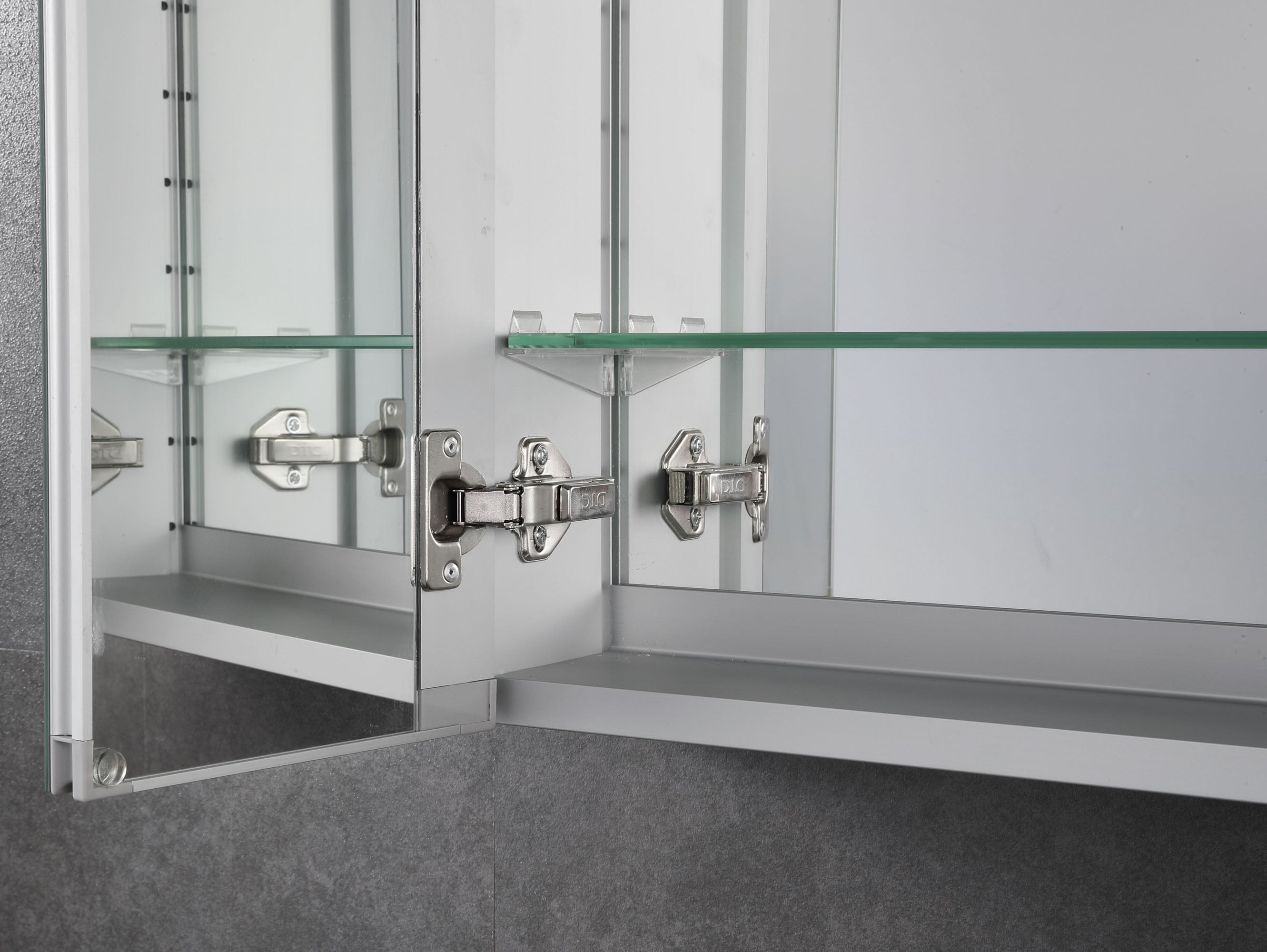 Alternate Image for ALFI brand ABMC2630BT 26" x 30" Double Door LED Light Bluetooth Medicine Cabinet, Aluminum, Gray