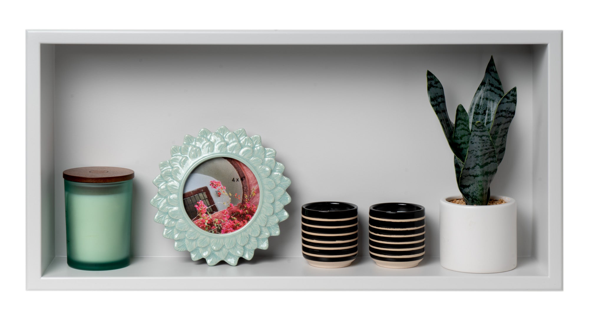 Alternate Image for ALFI brand ABNC2412-W 24 x 12 White Matte Stainless Steel Horizontal Single Shelf Bath Shower Niche, 20 Gauge