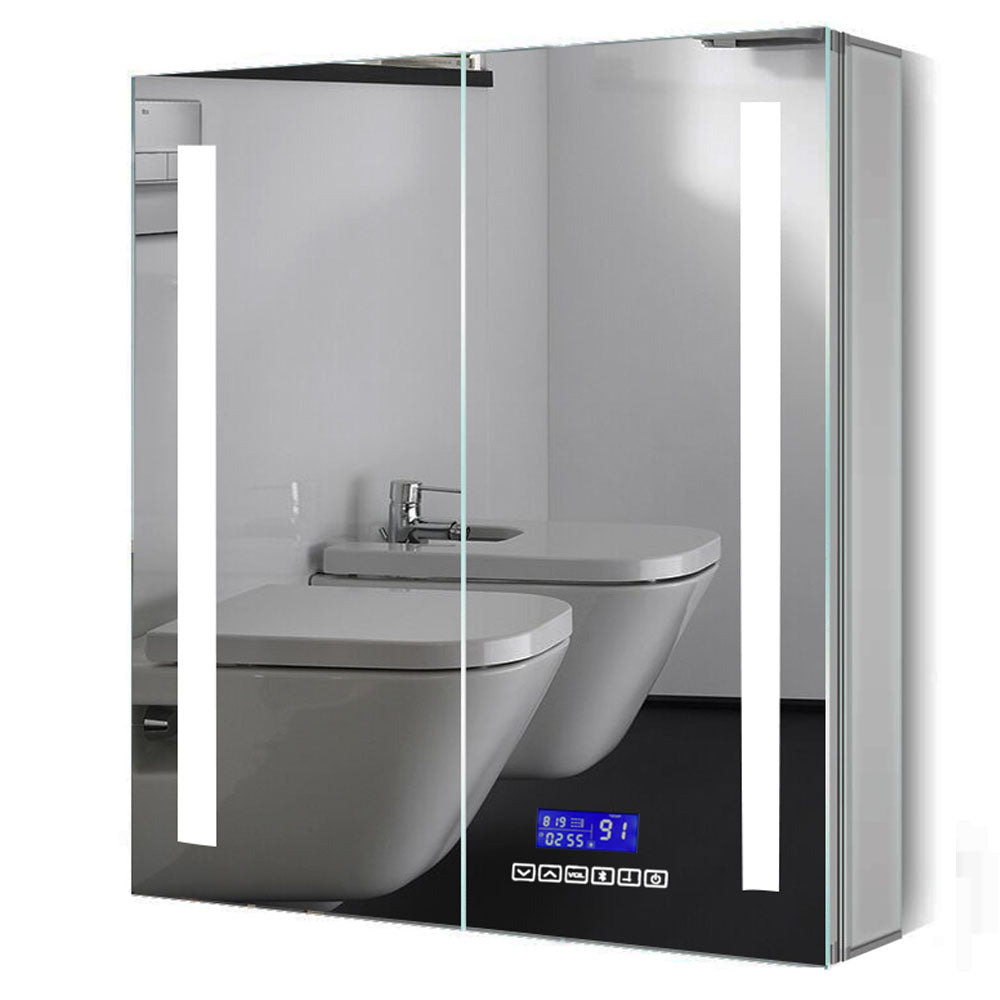 Alternate Image for ALFI brand ABMC2630BT 26" x 30" Double Door LED Light Bluetooth Medicine Cabinet, Aluminum, Gray