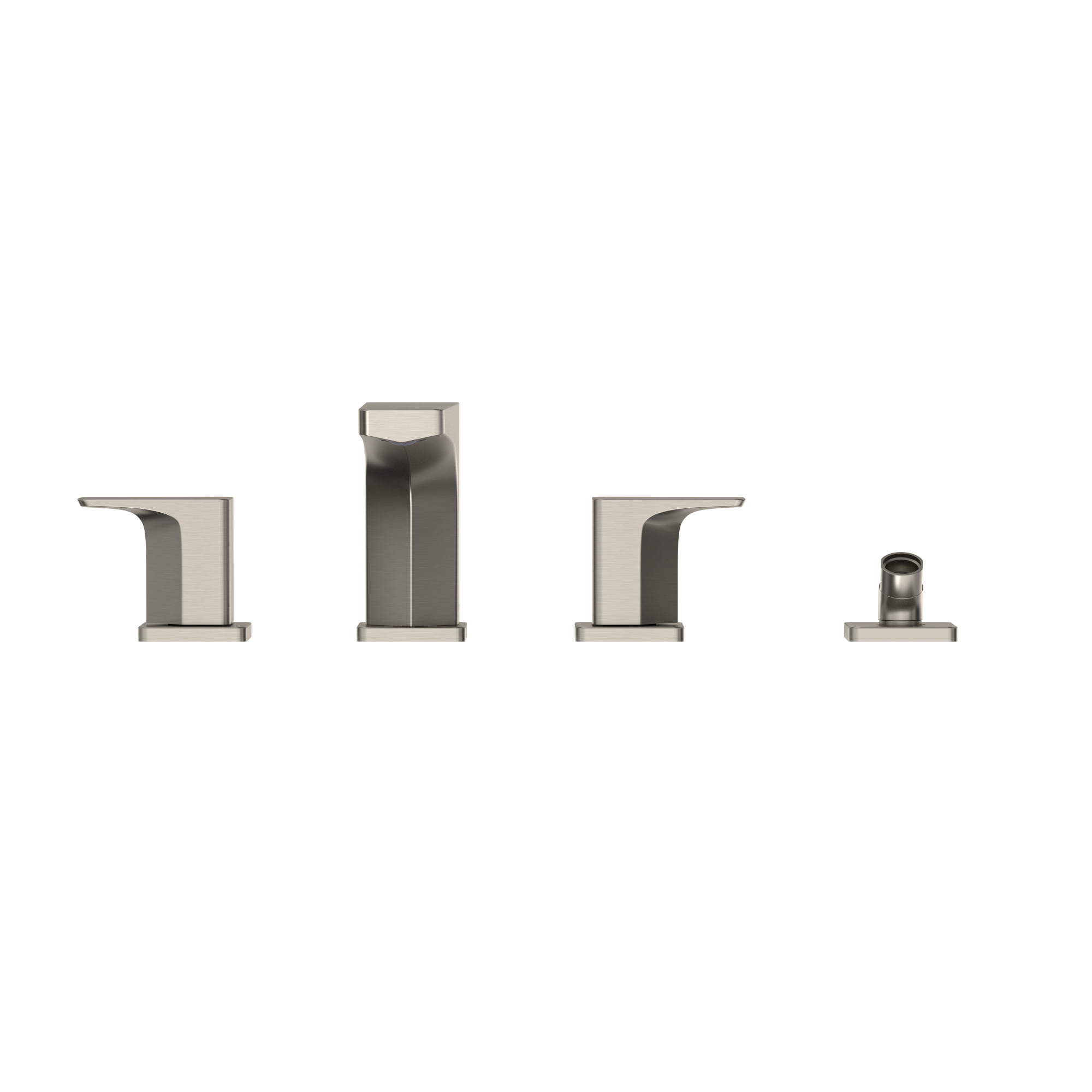 Alternate Image for TOTO GE Two-Handle Deck-Mount Roman Tub Filler Trim with Handshower, Brushed Nickel, Brass, TBG07202U#BN