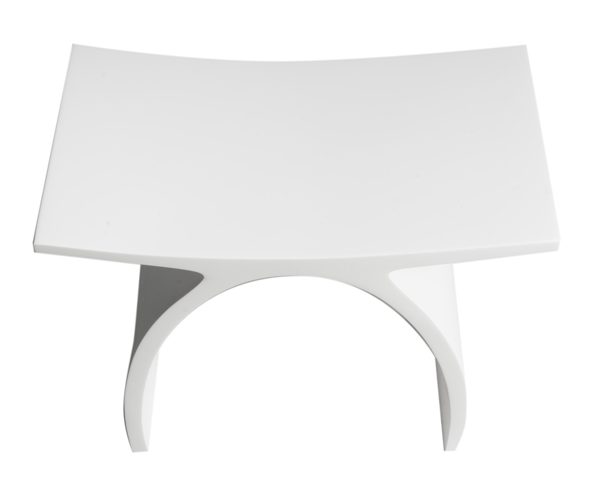 Alternate Image for ALFI brand ABST77 Arched White Matte Solid Surface Resin Bathroom / Shower Stool