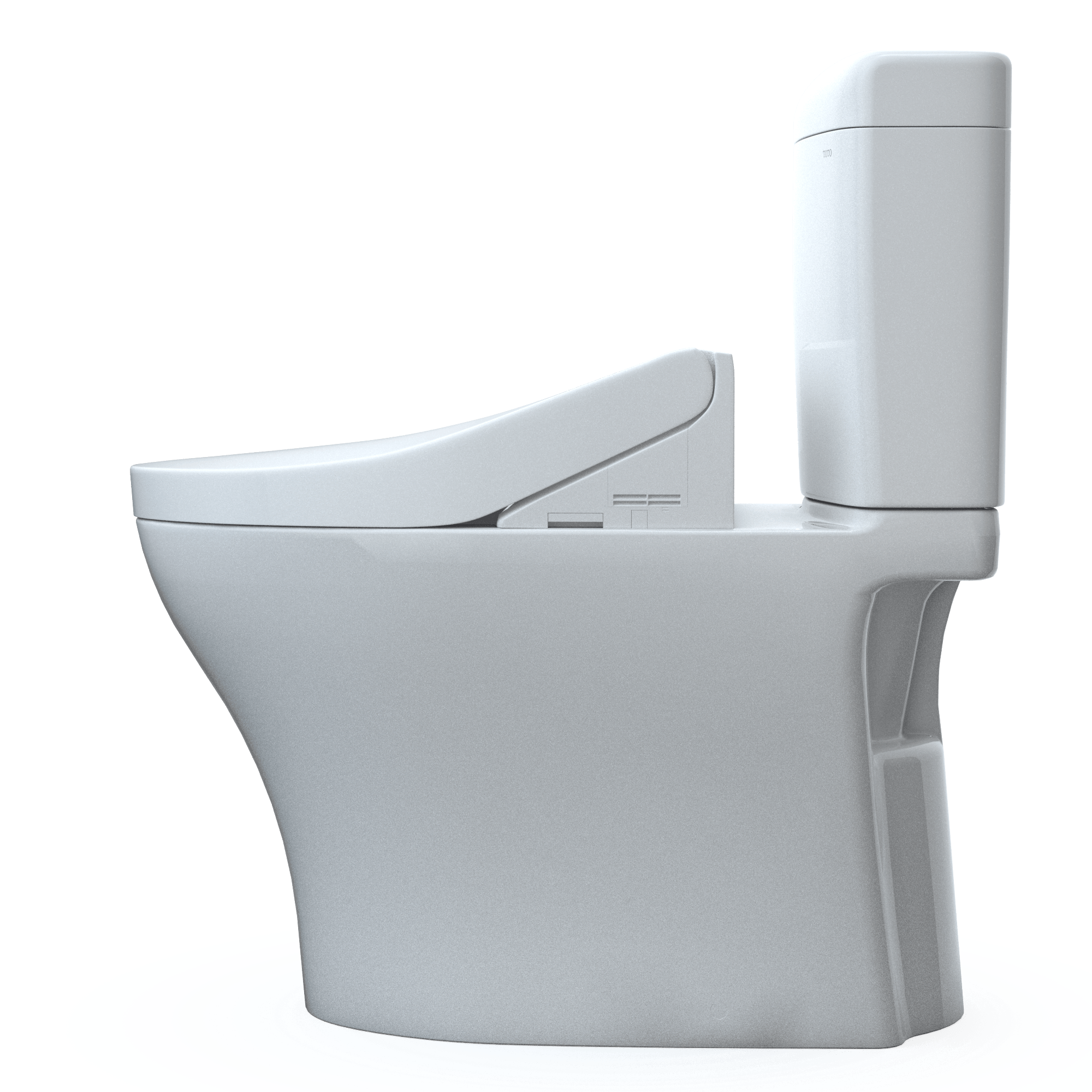 Alternate Image for TOTO WASHLET+ Aquia IV Cube Two-Piece Elongated Dual Flush 1.28 and 0.9 GPF Toilet with C5 Bidet Seat, Cotton White, Vitreous China|Plastic, MW4363084CEMFGN#01