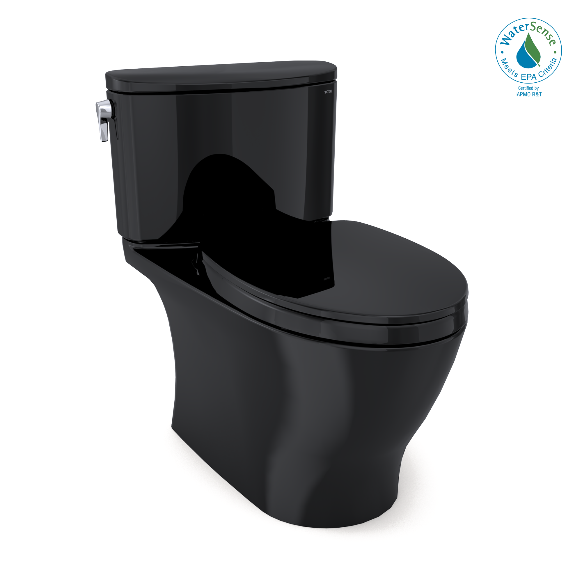 TOTO Nexus 1G Two-Piece Elongated 1.0 GPF Universal Height Toilet with SS124 SoftClose Seat, WASHLET+ Ready, Ebony, Vitreous China, MS442124CUF#51