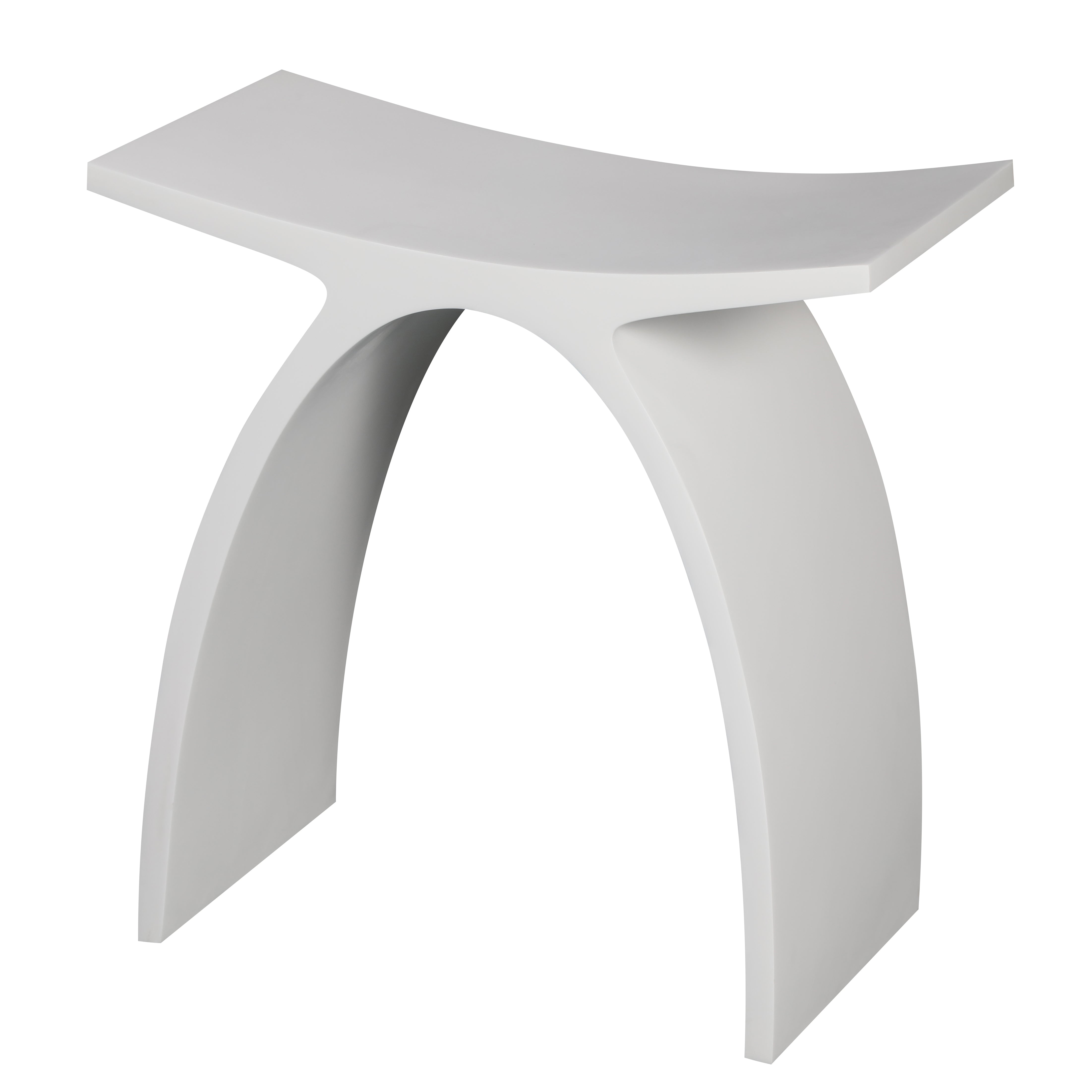 Alternate Image for ALFI brand ABST77 Arched White Matte Solid Surface Resin Bathroom / Shower Stool