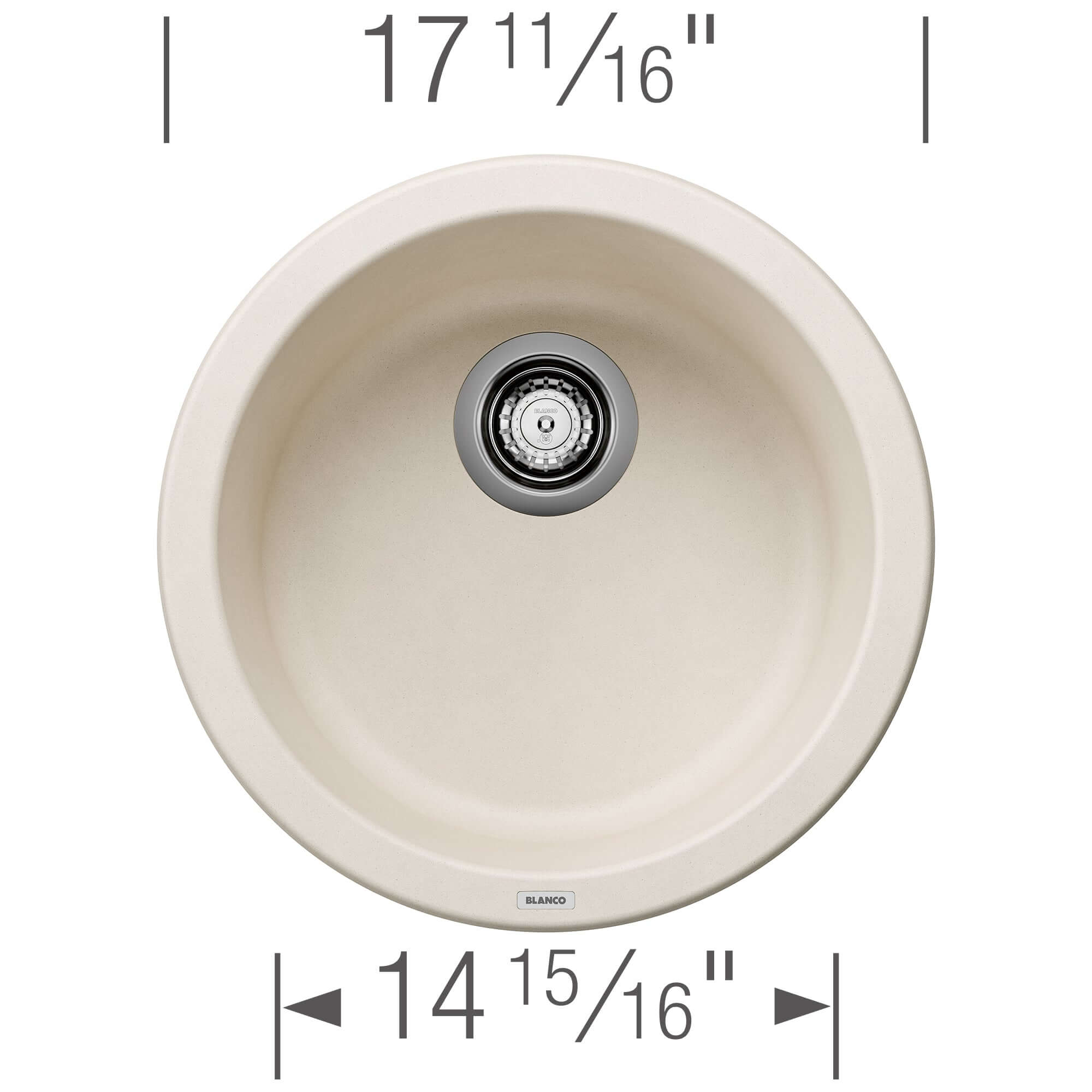 Alternate Image for Blanco Rondo 18" Round Silgranit Bar/Prep Sink, Soft White, No Faucet Hole, 527407