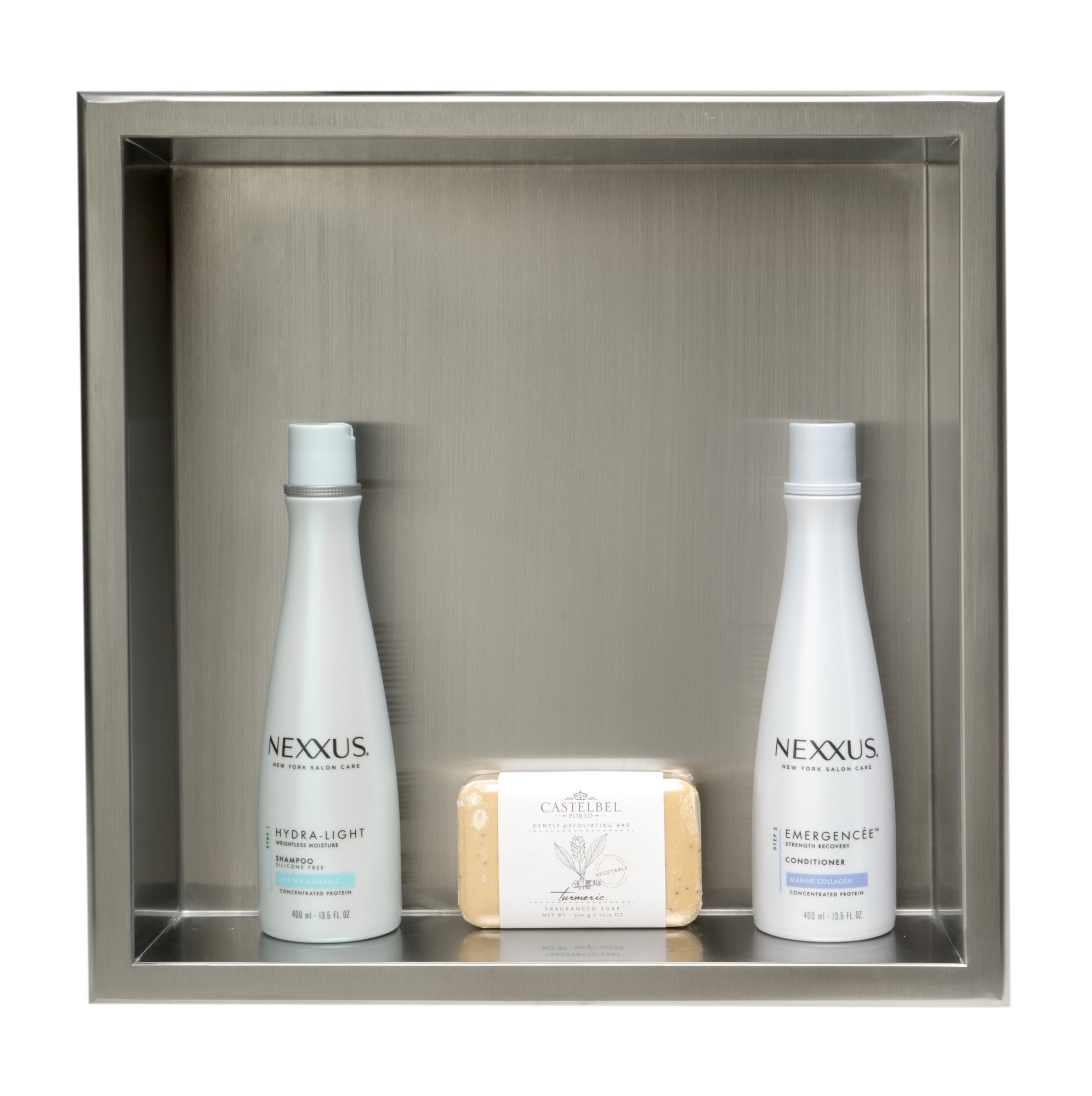 Alternate Image for ALFI brand ABN1616-BSS 16 x 16 Brushed Stainless Steel Square Single Shelf Bath Shower Niche, 20 Gauge