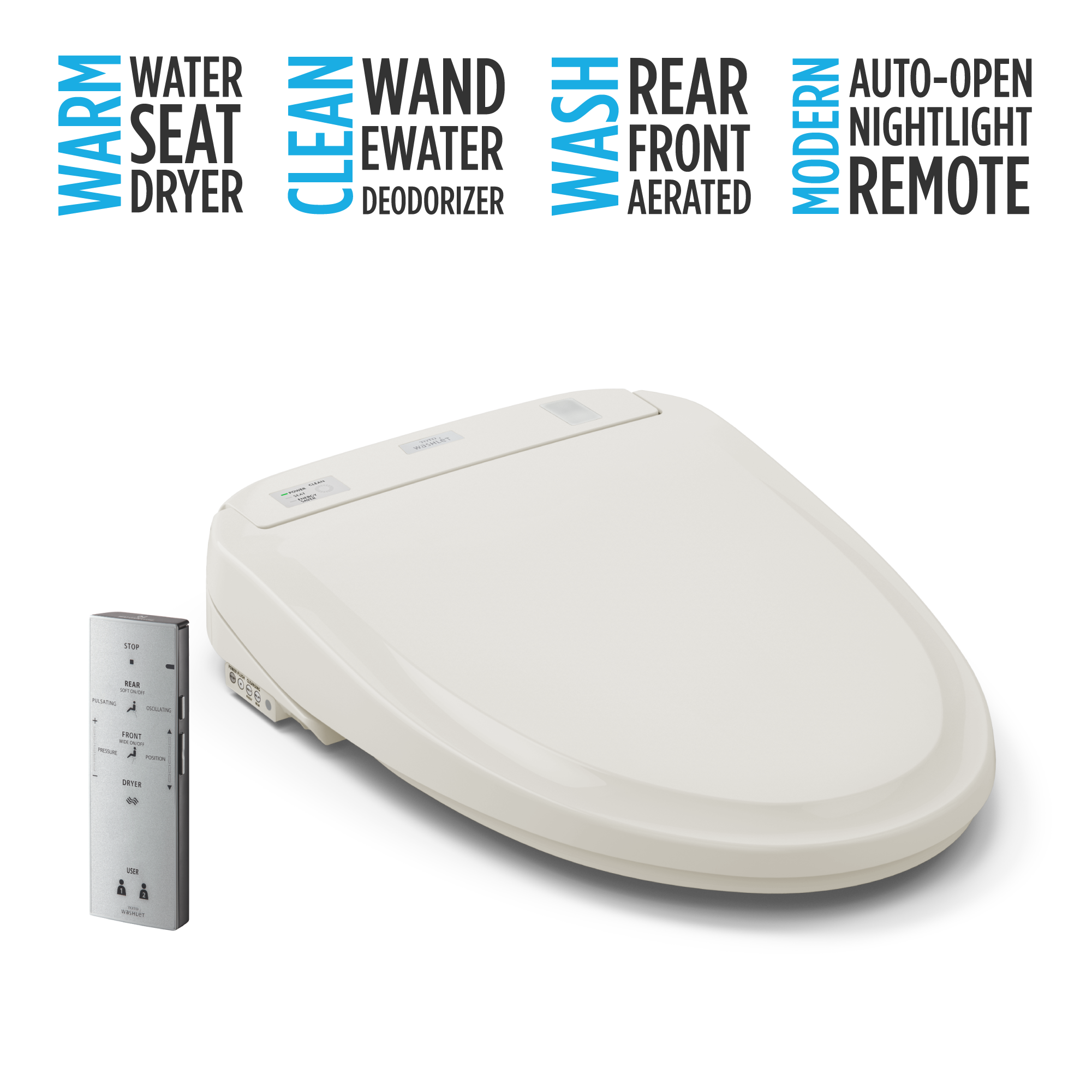 Alternate Image for TOTO WASHLET S350e Electronic Bidet Toilet Seat with Auto Open and Close and EWATER+ Cleansing, Round, Sedona Beige, Plastic, SW583#12