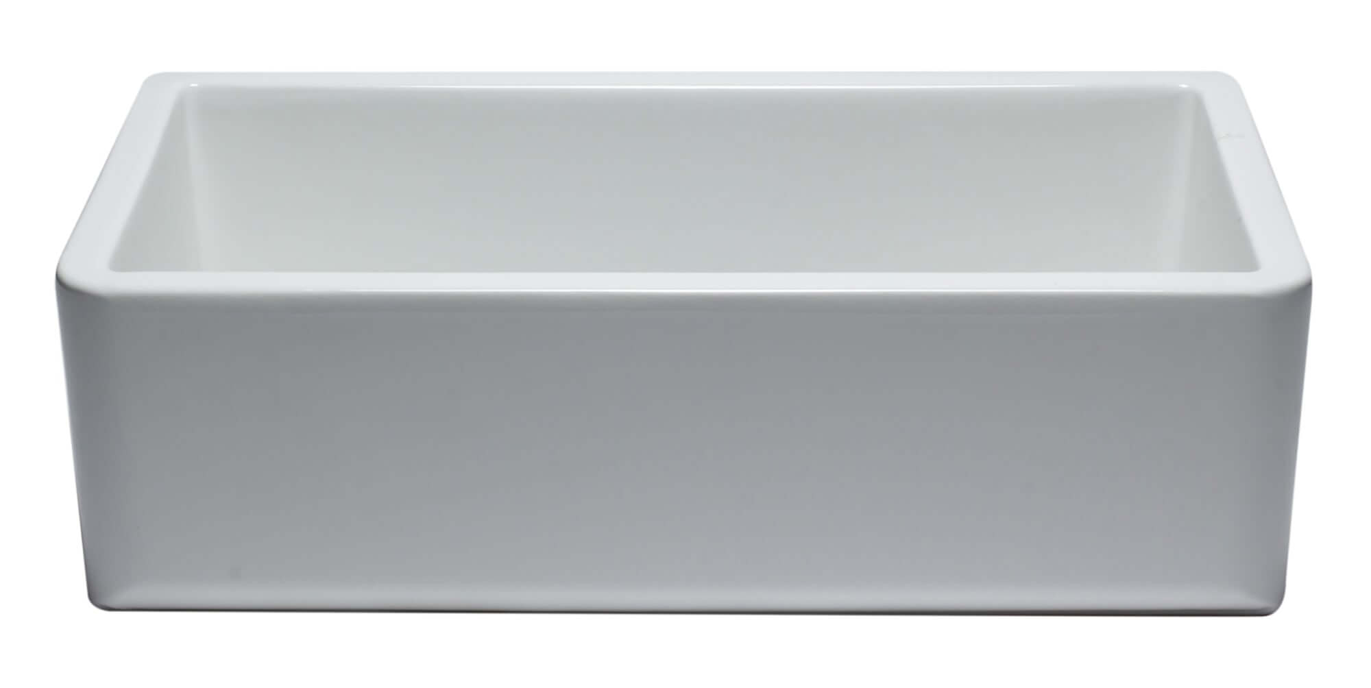 Alternate Image for ALFI 33" Single Bowl Thick Wall Fireclay Farmhouse Apron Sink, Reversible, White, AB3318SB-W