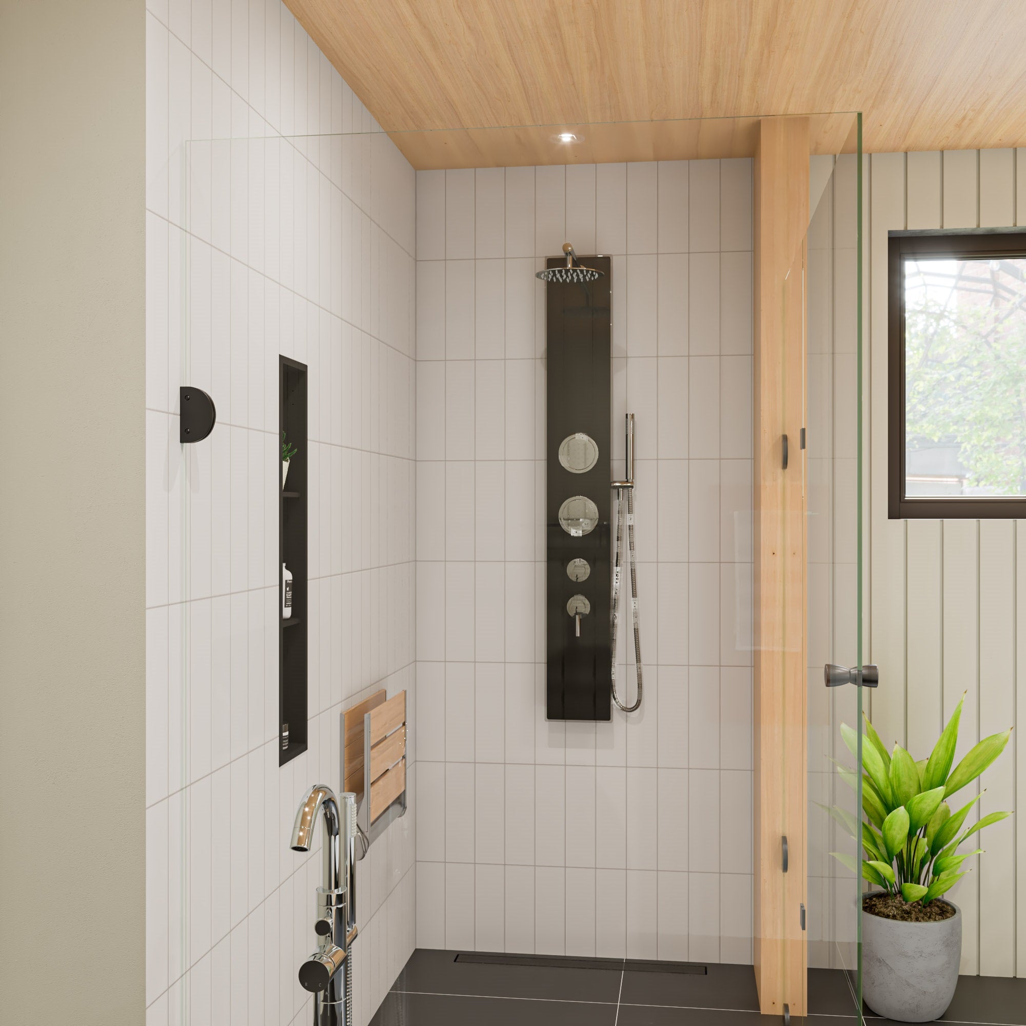 Alternate Image for ALFI brand ABLD32B-BM 32" Black Matte Stainless Steel Linear Shower Drain with Solid Cover