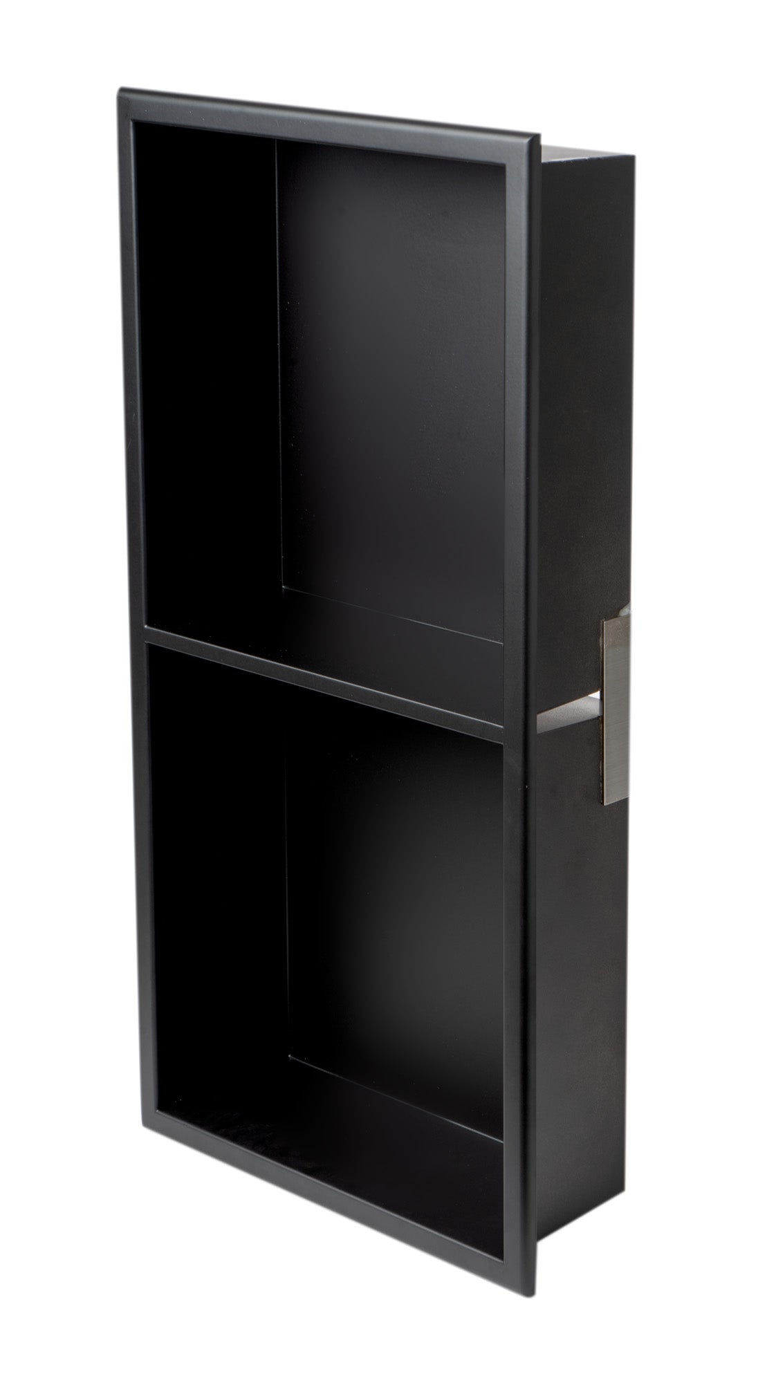 Alternate Image for ALFI brand ABNC1224-BLA 12 x 24 Black Matte Stainless Steel Vertical Double Shelf Bath Shower Niche, 20 Gauge