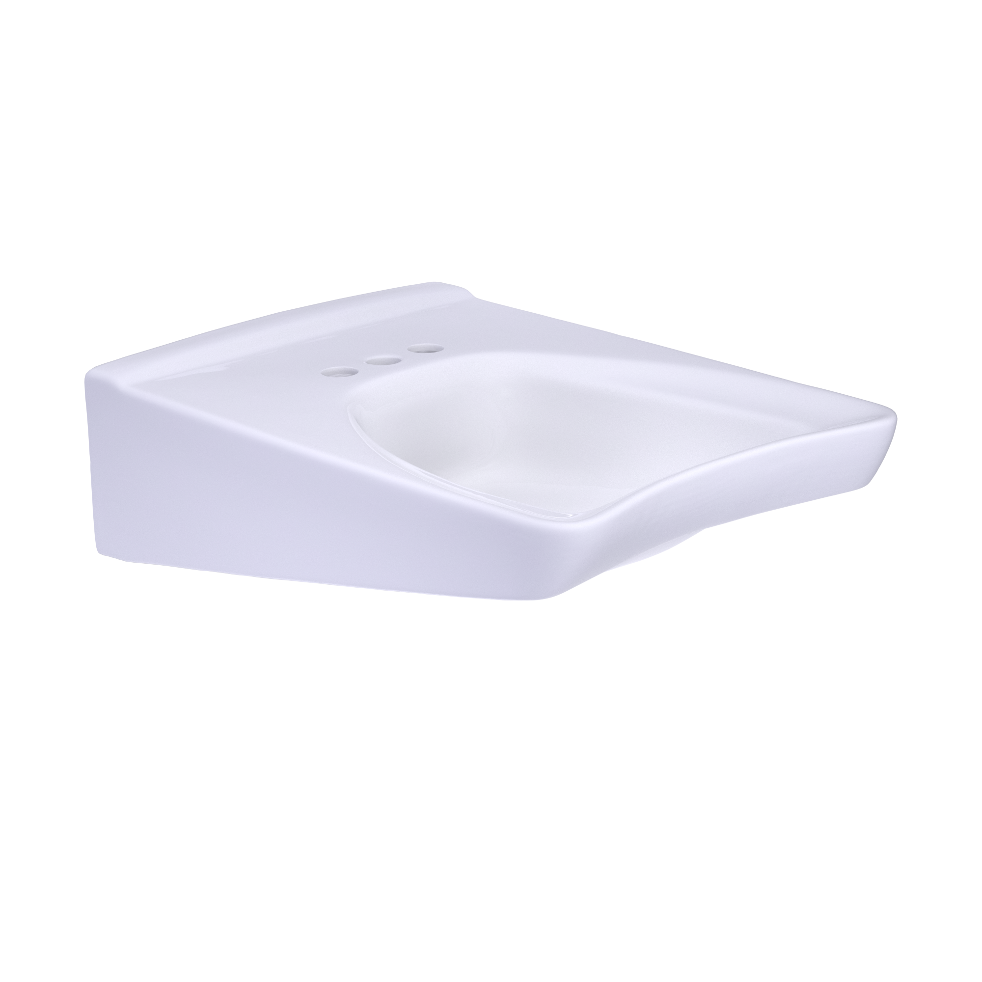 Alternate Image for TOTO Commercial 20.5" x 27" Rectangle Wall-Mount Vitreous China Bathroom Sink, featuring 3 faucet holes and 1 soap dispenser hole, ADA Compliant, Cotton White, Model LT308.4#01