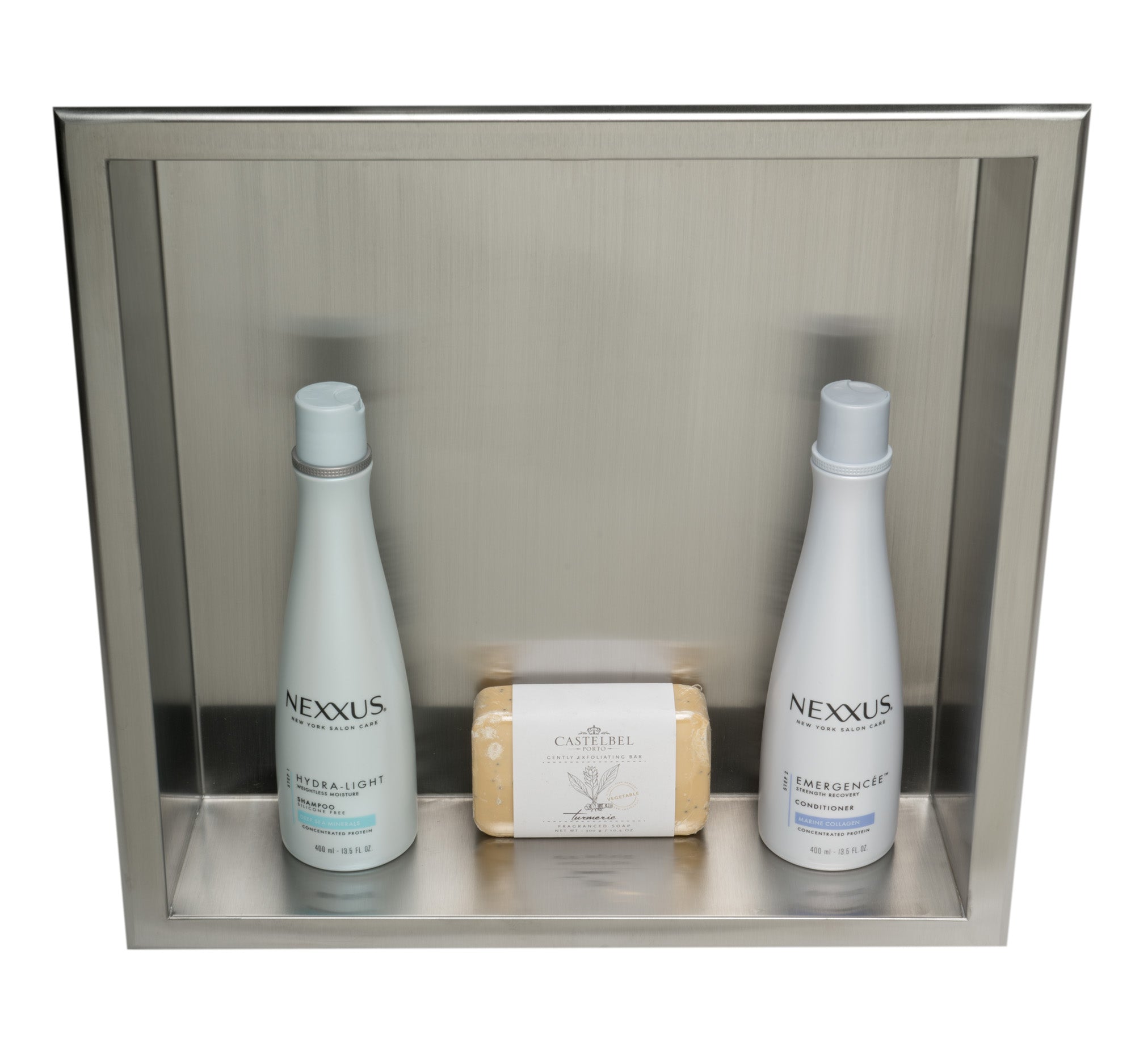 Alternate Image for ALFI brand ABN1616-BSS 16 x 16 Brushed Stainless Steel Square Single Shelf Bath Shower Niche, 20 Gauge