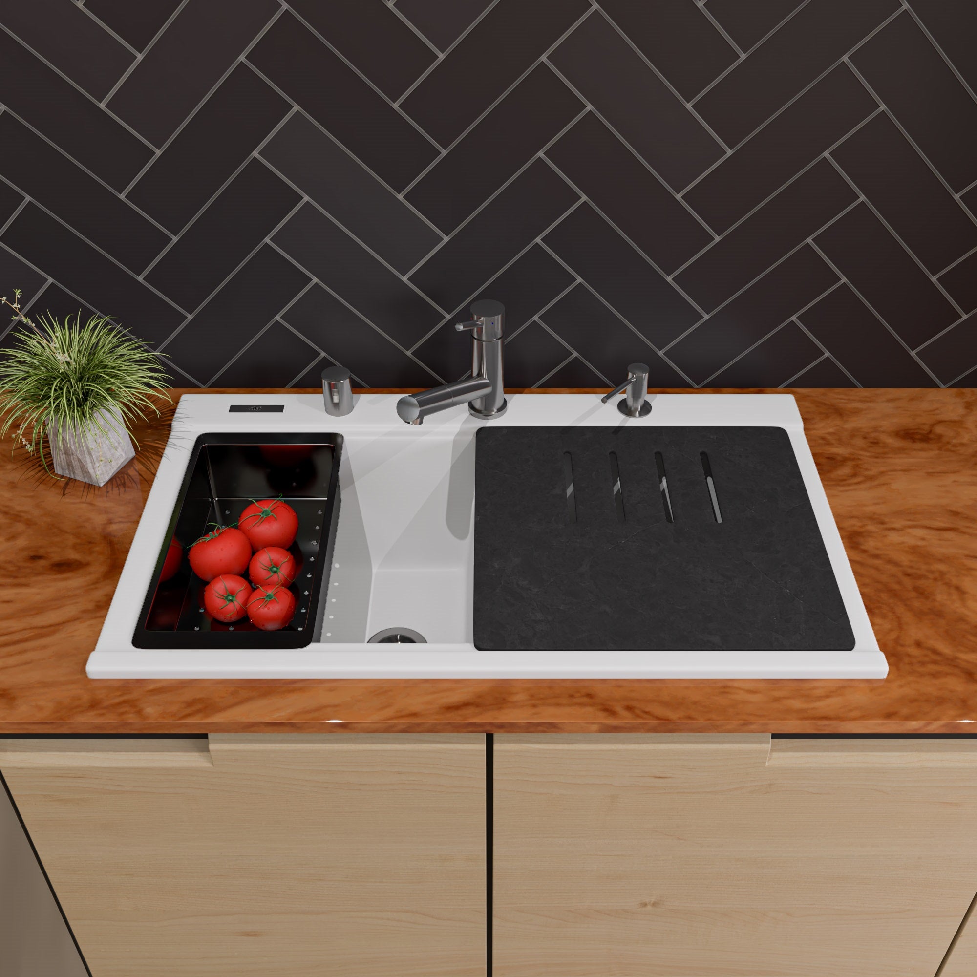 Alternate Image for ALFI Solid Brushed Stainless Steel Pull Out Single Hole Kitchen Faucet, AB2025-BSS