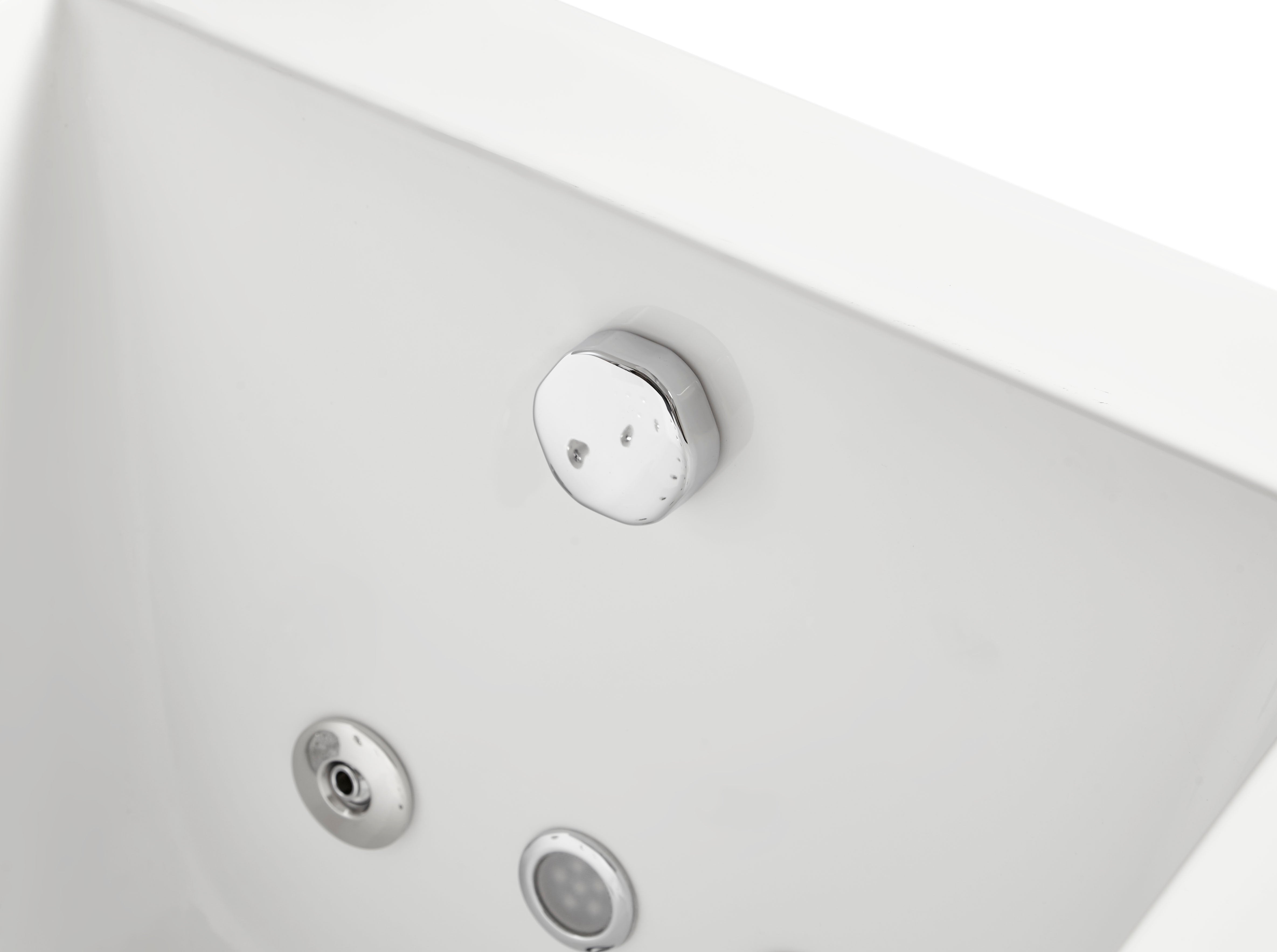 Alternate Image for Eago 71" Acrylic Corner Rectangle Bathtub with Fixtures, White, AM154ETL-R6