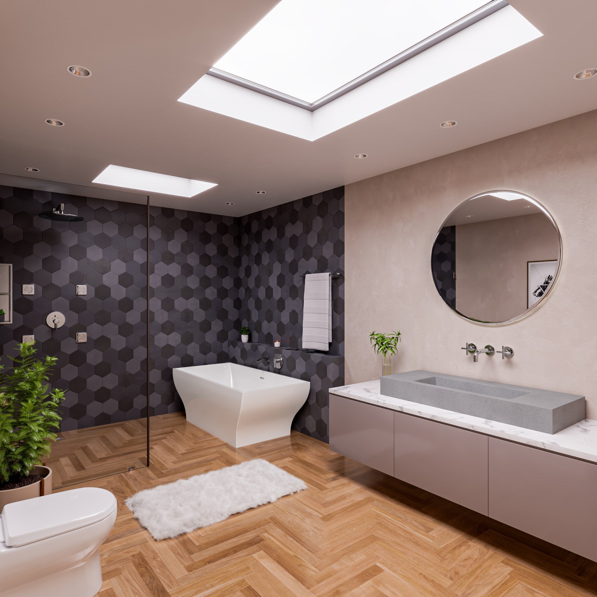 Alternate Image for ALFI brand 48" x 18.9" Rectangle Above Mount Concrete Bathroom Sink, Gray Matte, 1 Faucet Hole, ABCO48R