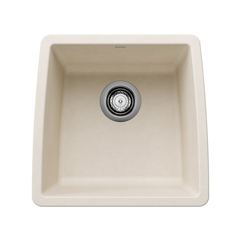 Blanco Performa 18" Square Silgranit Bar/Prep Sink, Soft White, No Faucet Hole, 443087