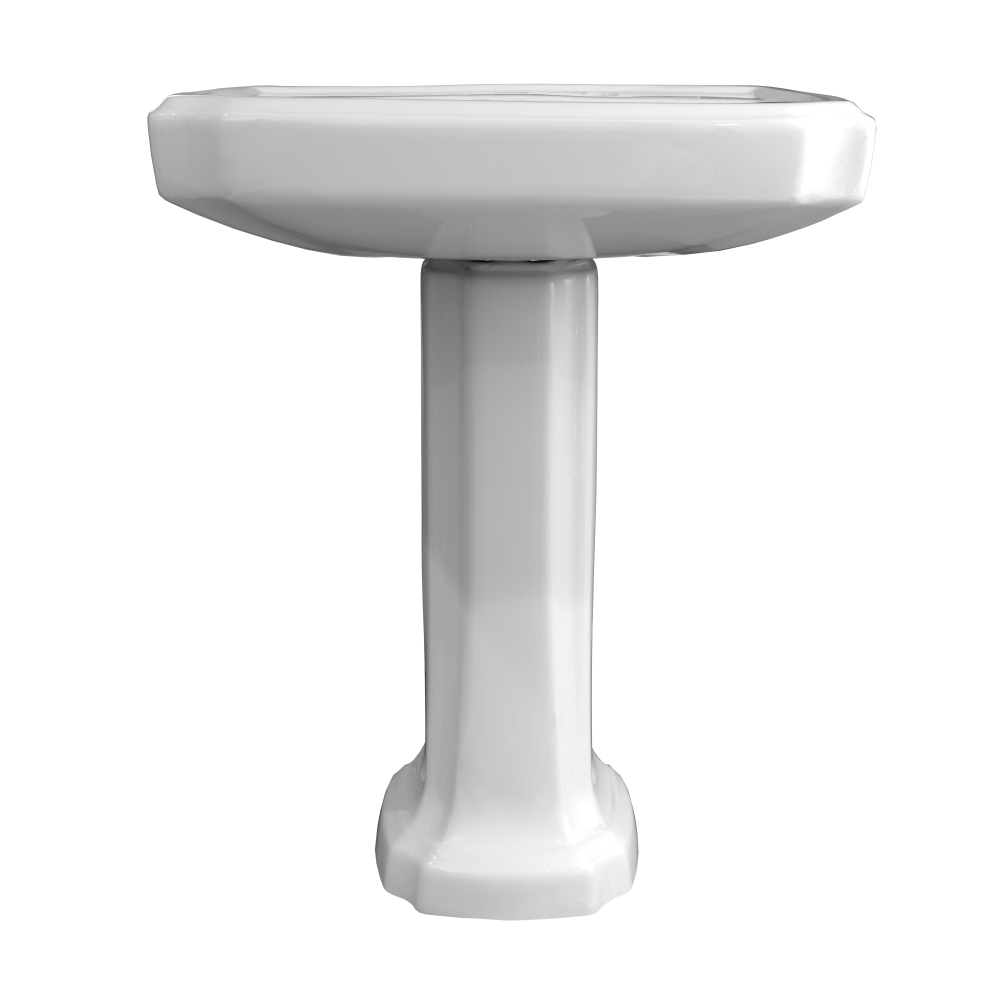 Alternate Image for TOTO Guinevere 27-1/8" x 19-7/8" Rectangular Pedestal Bathroom Sink for 8 Inch Center Faucets, Cotton White, Vitreous China, LPT970.8#01