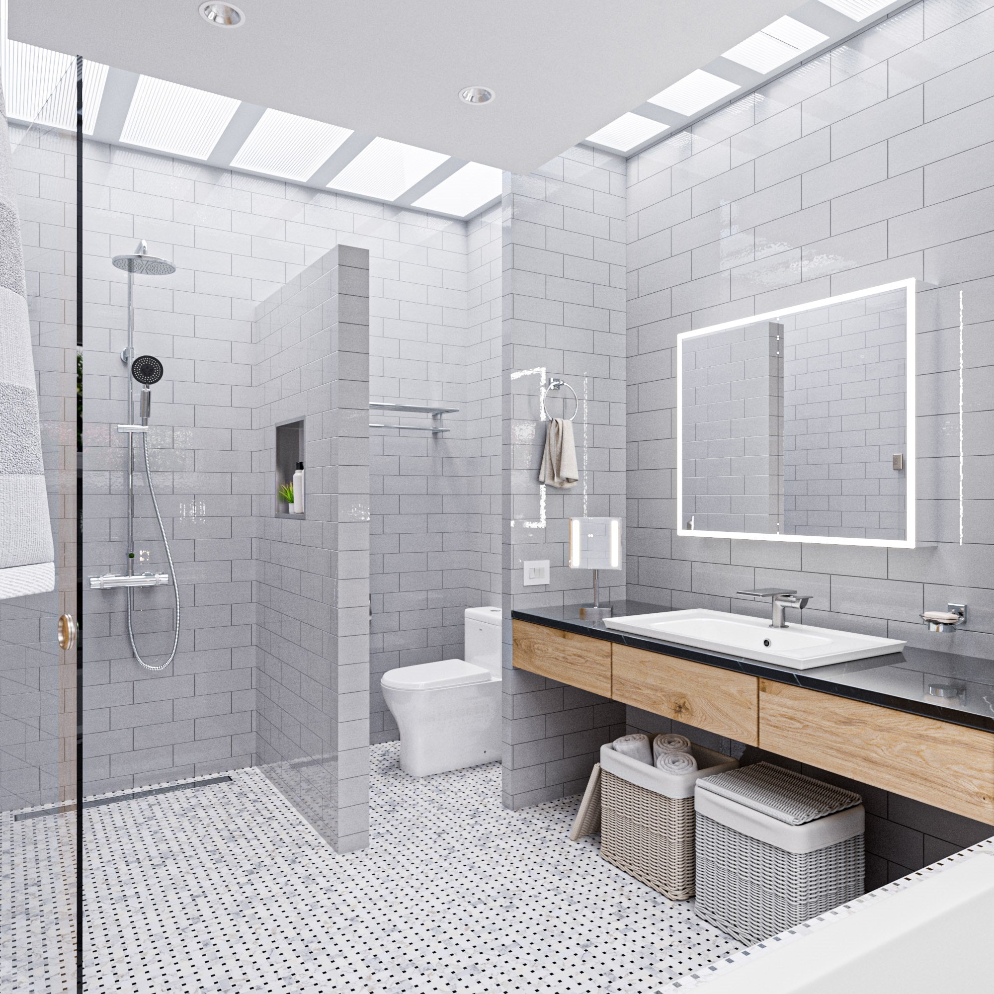 Alternative View of ALFI brand AB2867-PC Polished Chrome Round Style Thermostatic Exposed Shower Set, Brass