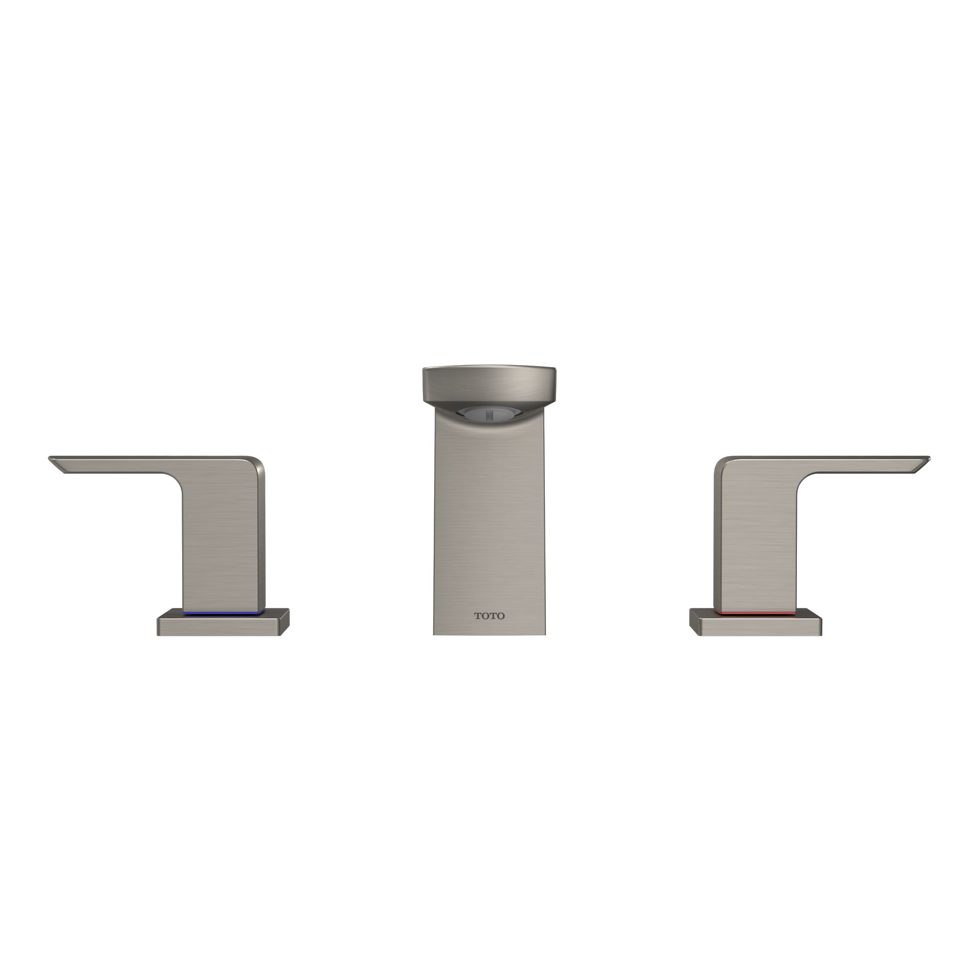 TOTO GR Two-Handle Deck-Mount Roman Tub Filler Trim, Brushed Nickel, Brass, TBG02201U#BN