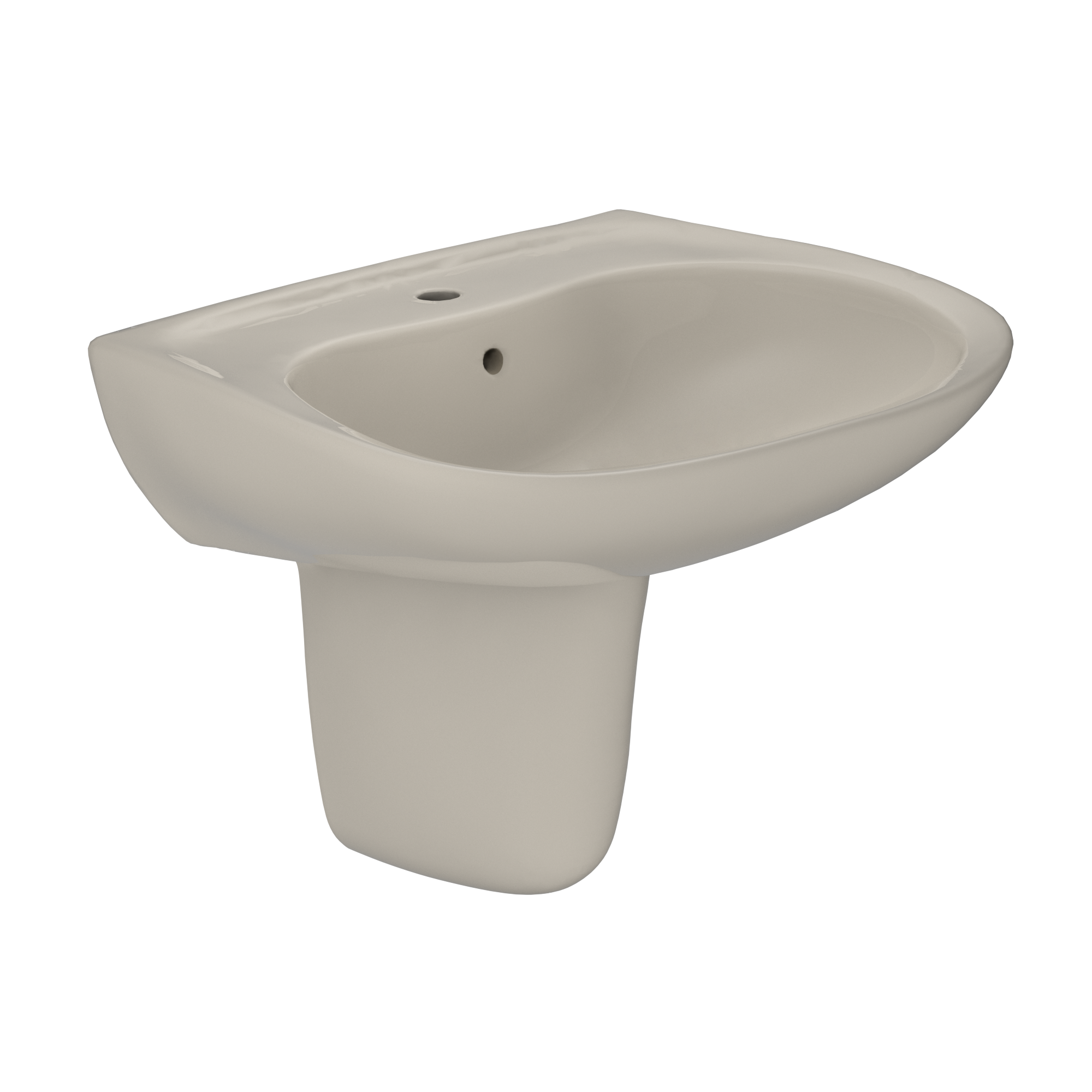 Alternate Image for TOTO Prominence Oval Wall-Mount Bathroom Sink with CeFiONtect and Shroud for Single Hole Faucets, Bone, Vitreous China, LHT242G#03