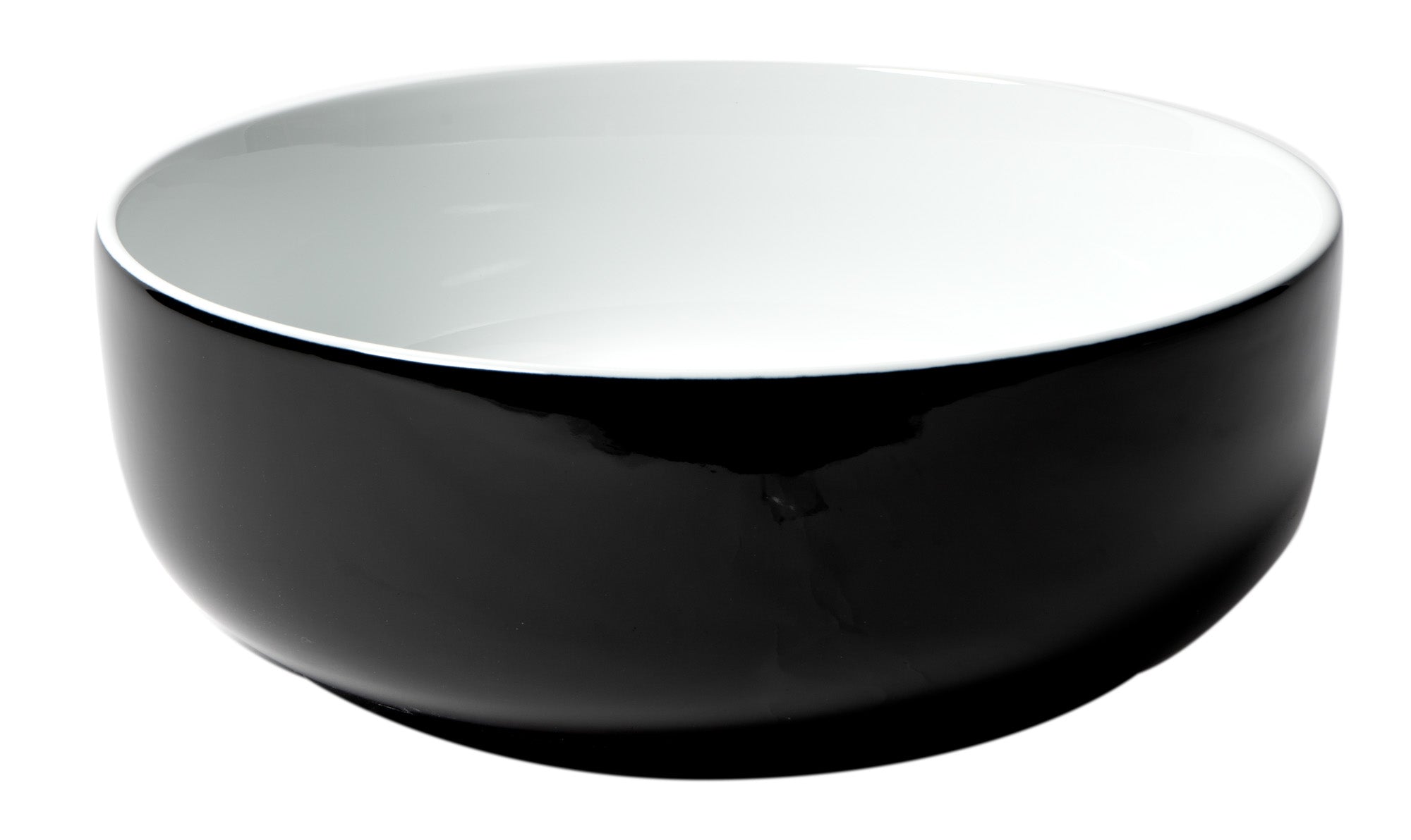 Alternate Image for ALFI brand 15.5" x 15.5" Round Above Mount Porcelain Bathroom Sink, Black & White, No Faucet Hole, ABC908
