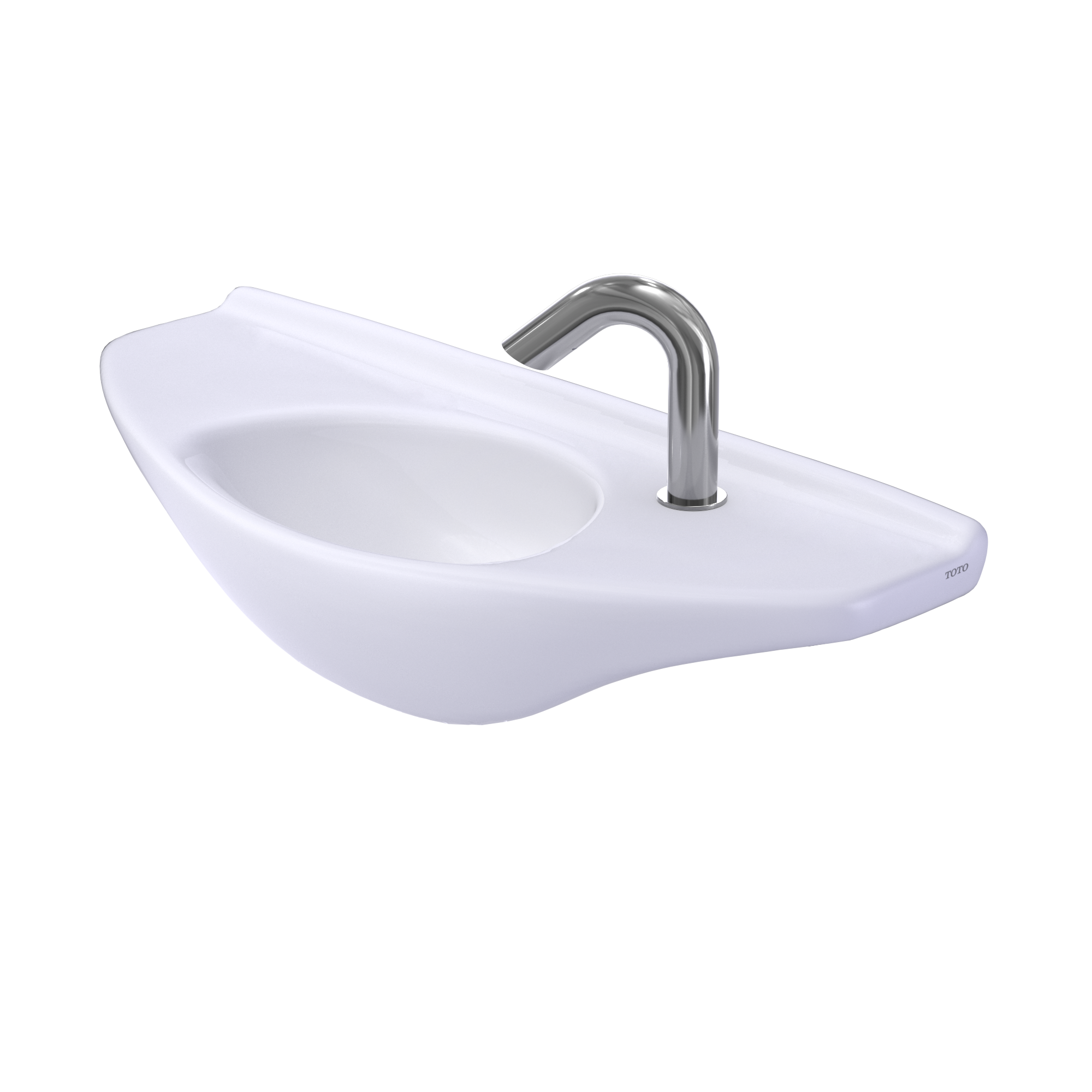 Alternate Image for TOTO Oval Wall-Mount Bathroom Sink with CEFIONTECT, Cotton White, Vitreous China, LT650G#01