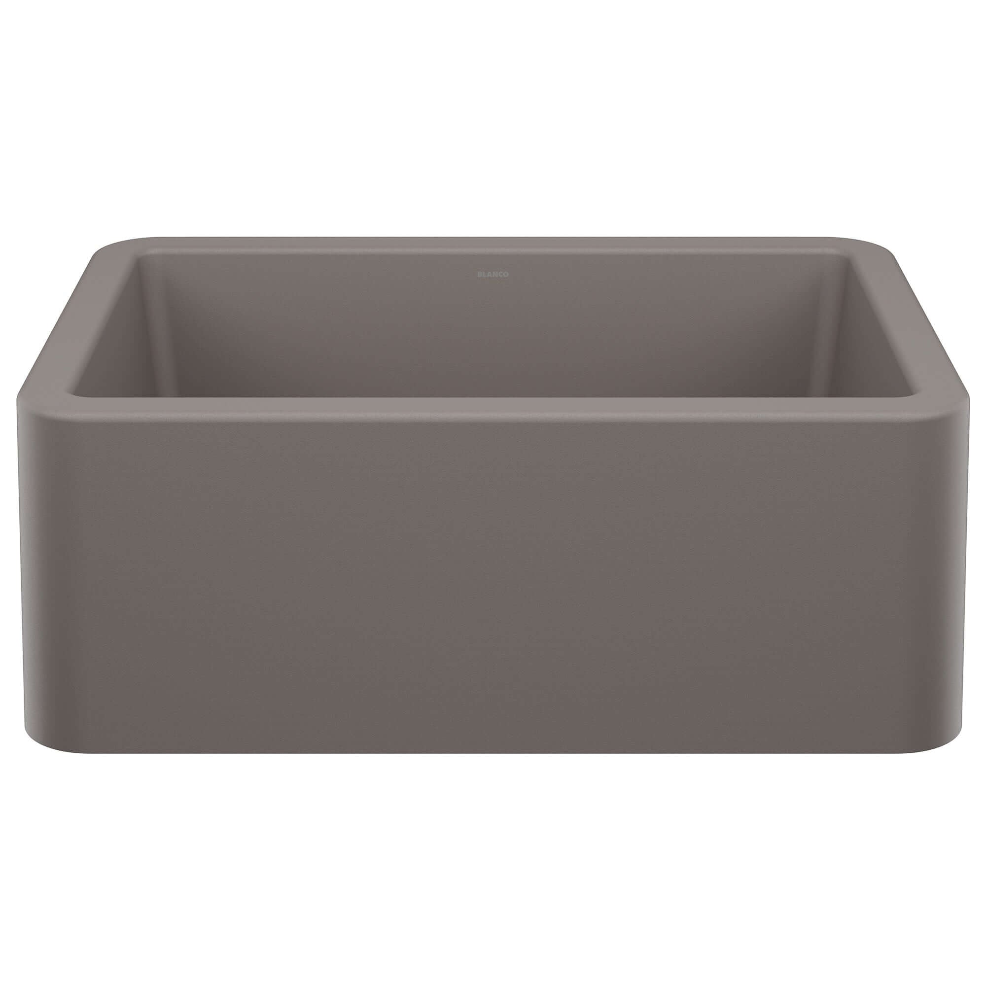 Blanco Ikon 27" Silgranit Farmhouse Sink, Volcano Gray, No Faucet Hole, 443112