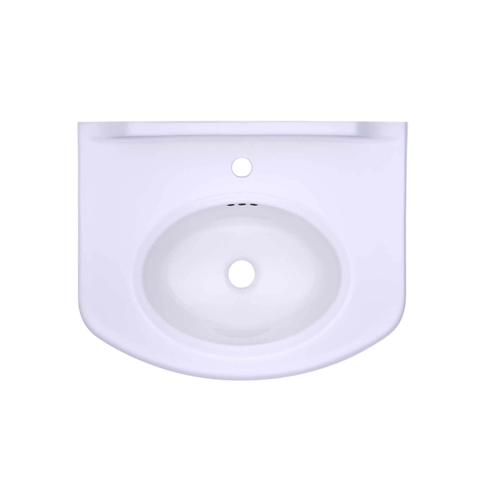 Alternate Image for TOTO Dartmouth Rectangular Pedestal Bathroom Sink with Arched Front for Single Hole Faucets, Cotton White, Vitreous China, LPT642#01