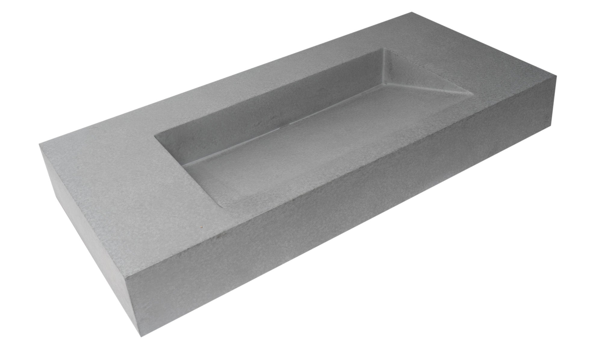 Alternate Image for ALFI brand 40" x 18.9" Rectangle Above Mount Concrete Bathroom Sink, Gray Matte, 1 Faucet Hole, ABCO40R