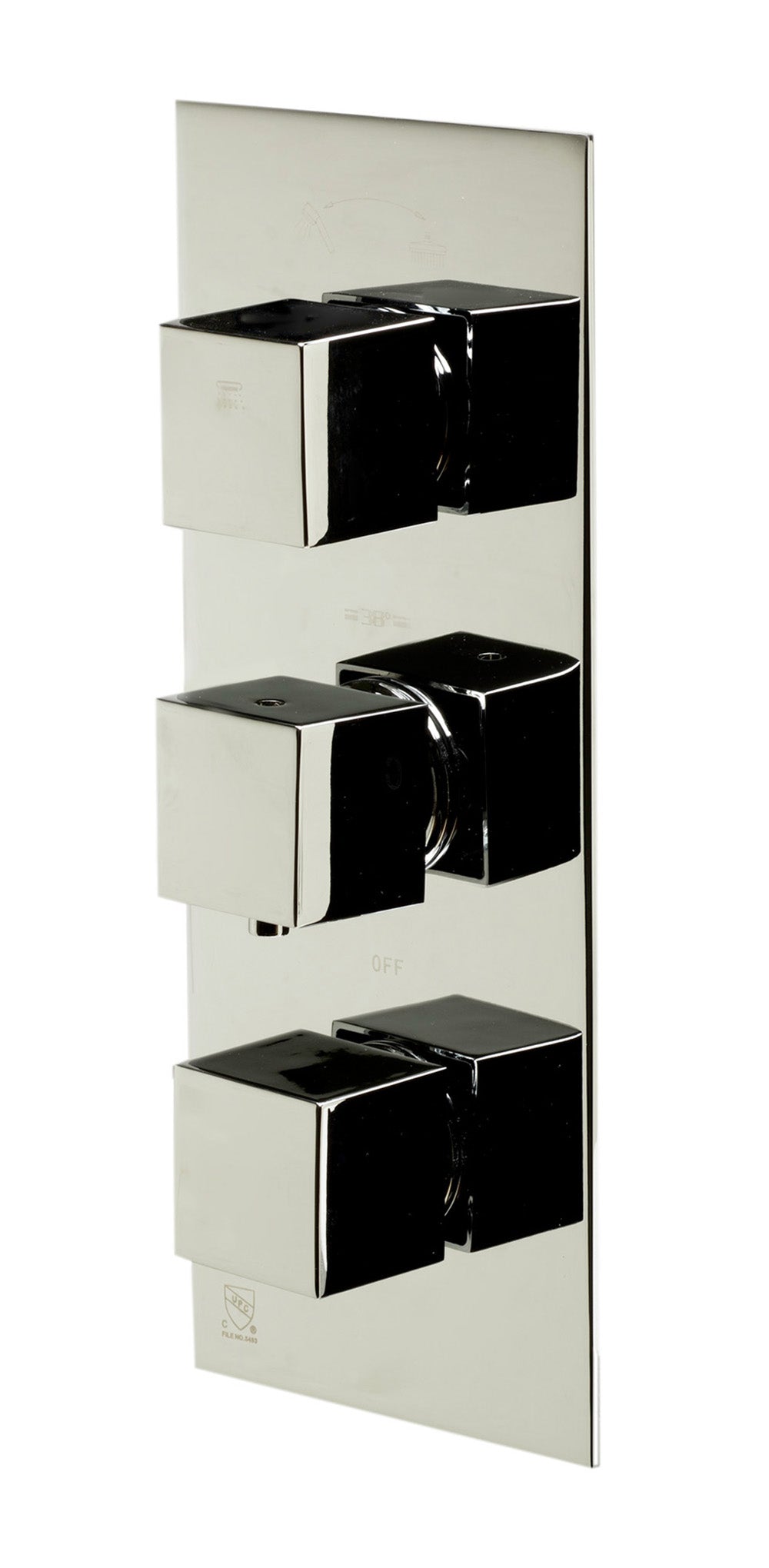 ALFI brand AB2701-PC Polished Chrome Square 2 Way Thermostatic Shower Mixer, Brass