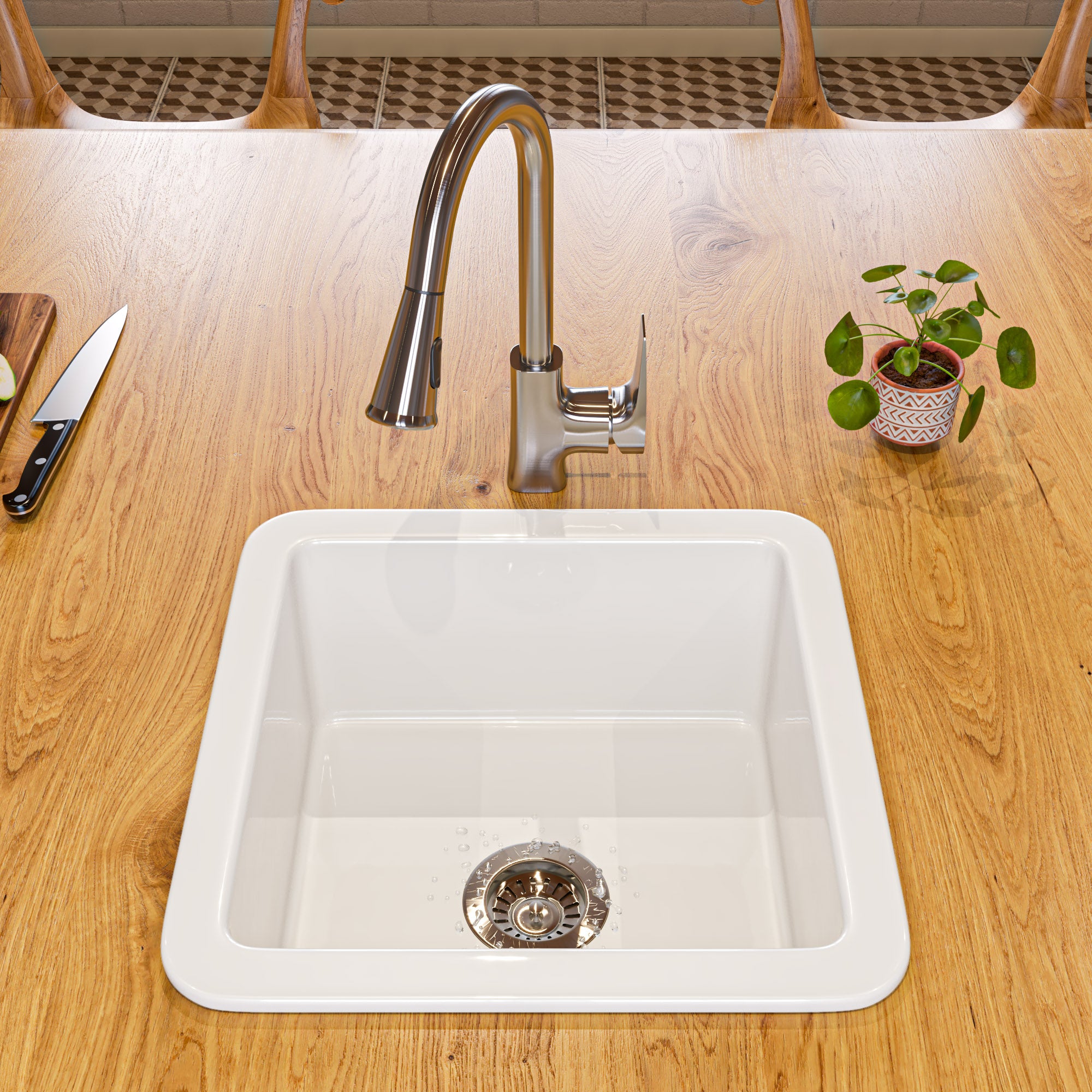 Alternate Image for ALFI brand 1.8 GPM Lever Gooseneck Spout Touch Kitchen Faucet, Modern, Gray, Pull Down, Brushed Nickel, ABKF3889-BN