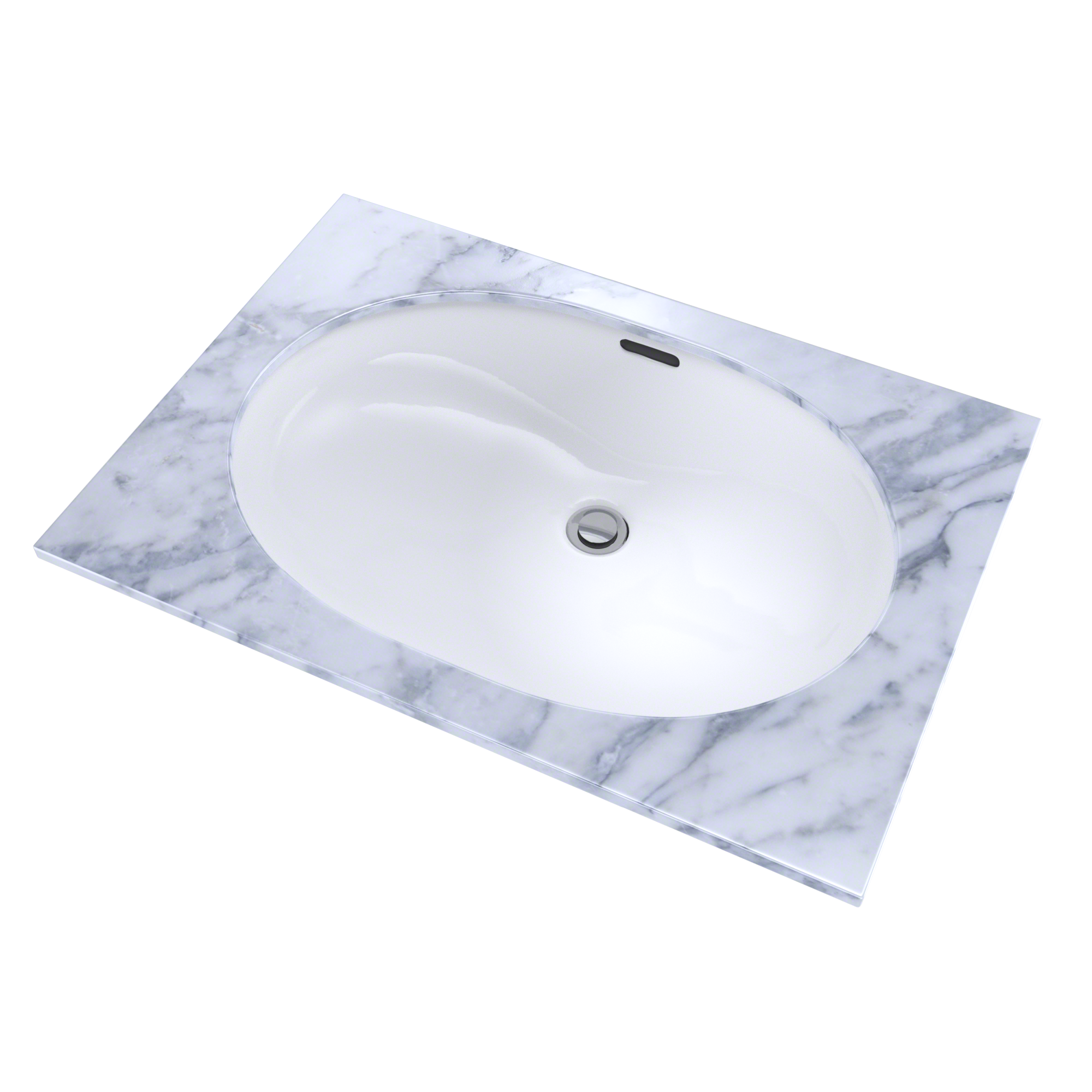 Alternate Image for TOTO Oval 19-11/16" x 13-3/4" Undermount Bathroom Sink with CEFIONTECT, Cotton White, Vitreous China, LT546G#01