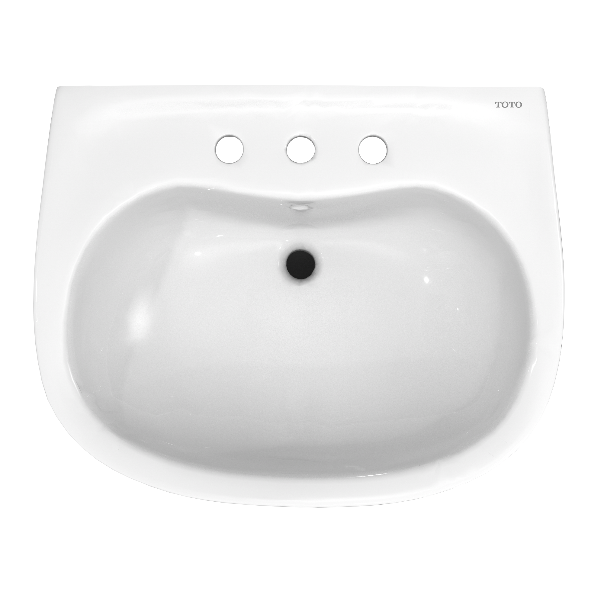 Alternate Image for TOTO Prominence Oval Basin Pedestal Bathroom Sink with CEFIONTECT for 8 inch Center Faucets, Cotton White, Vitreous China, LPT242.8G#01