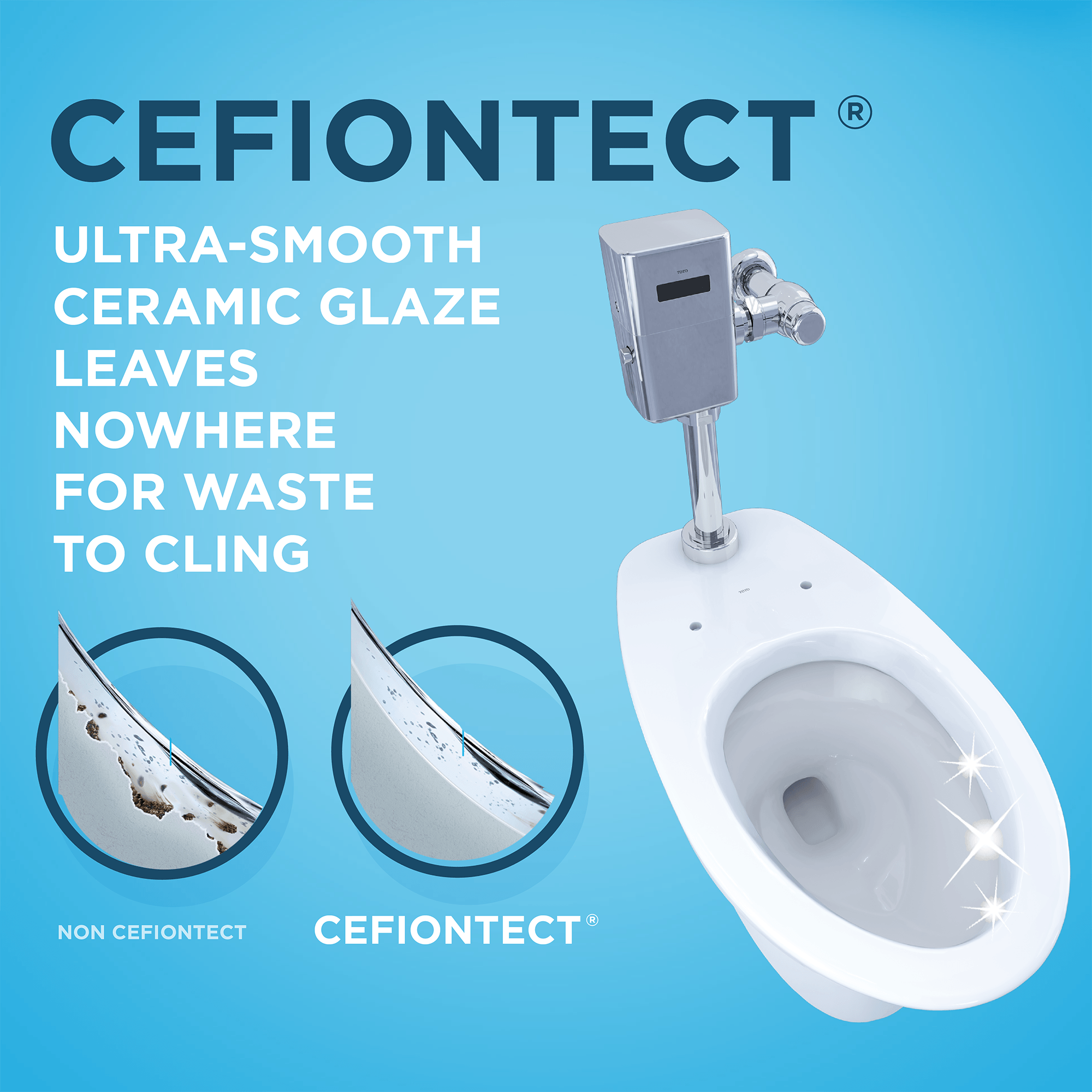 Alternate Image for TOTO TORNADO FLUSH Commercial Flushometer Floor-Mounted Universal Height Toilet with CEFIONTECT, ADA Compliant, Elongated, Cotton White, Vitreous China, CT725CUFG#01