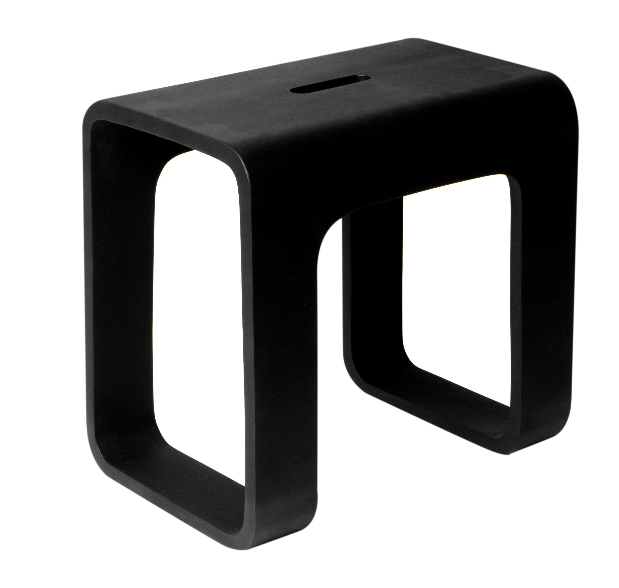 ALFI brand ABST99BM Black Matte Solid Surface Resin Bathroom / Shower Stool