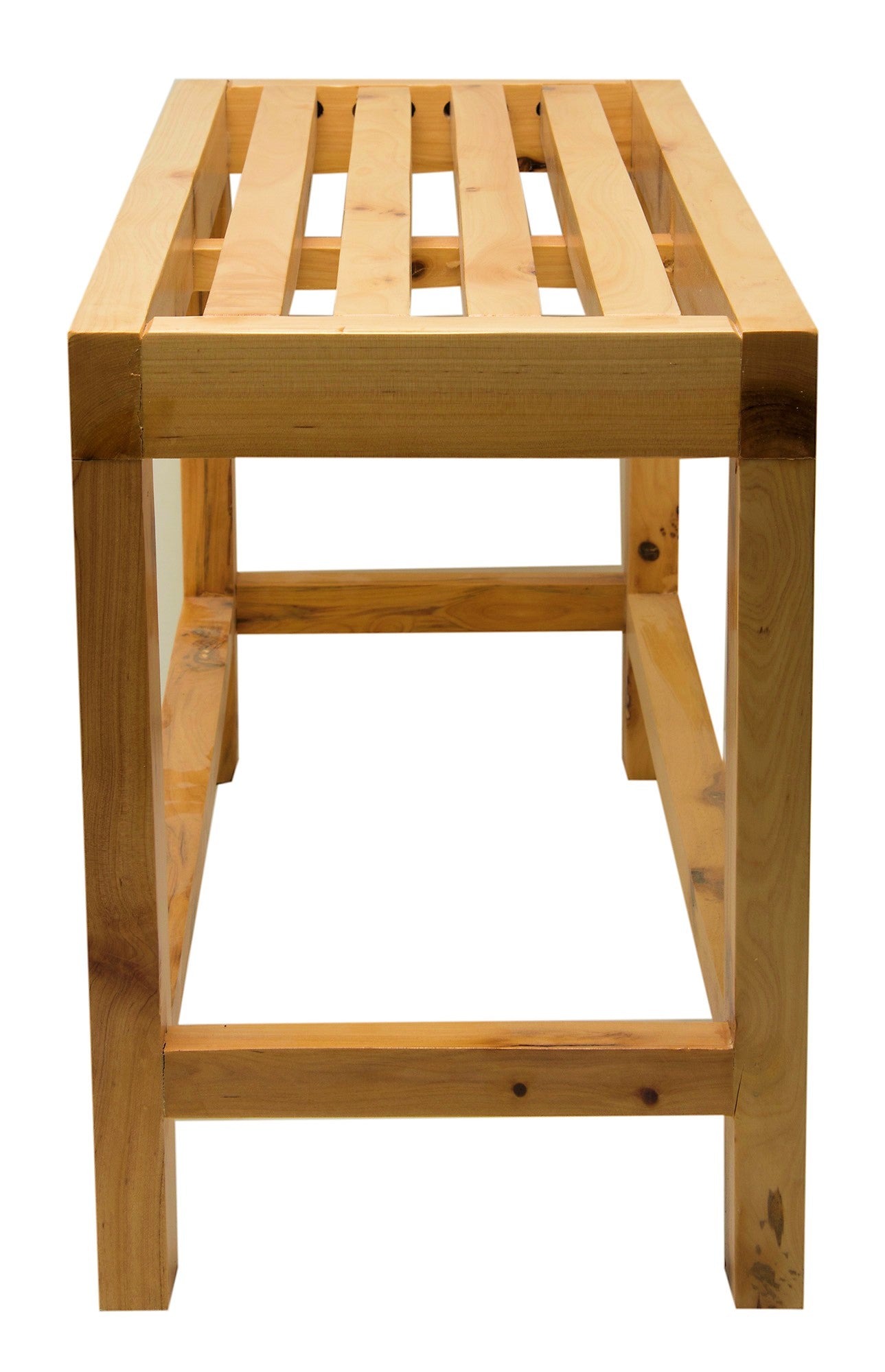 Alternate Image for ALFI brand AB4401 26" Solid Wooden Slated Single Person Sitting Bench, Cedar Wood, Natural Wood