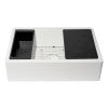 ALFI brand 33" Granite Composite Workstation Farmhouse Sink with Accessories, White, No Faucet Hole, AB33FARM-W
