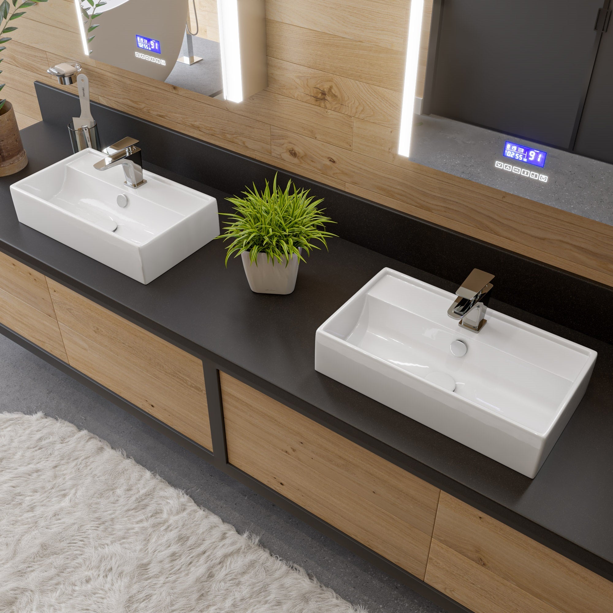 Alternate Image for ALFI brand Brass, AB8056-W White Ceramic Mushroom Top Pop Up Drain for Sinks with Overflow