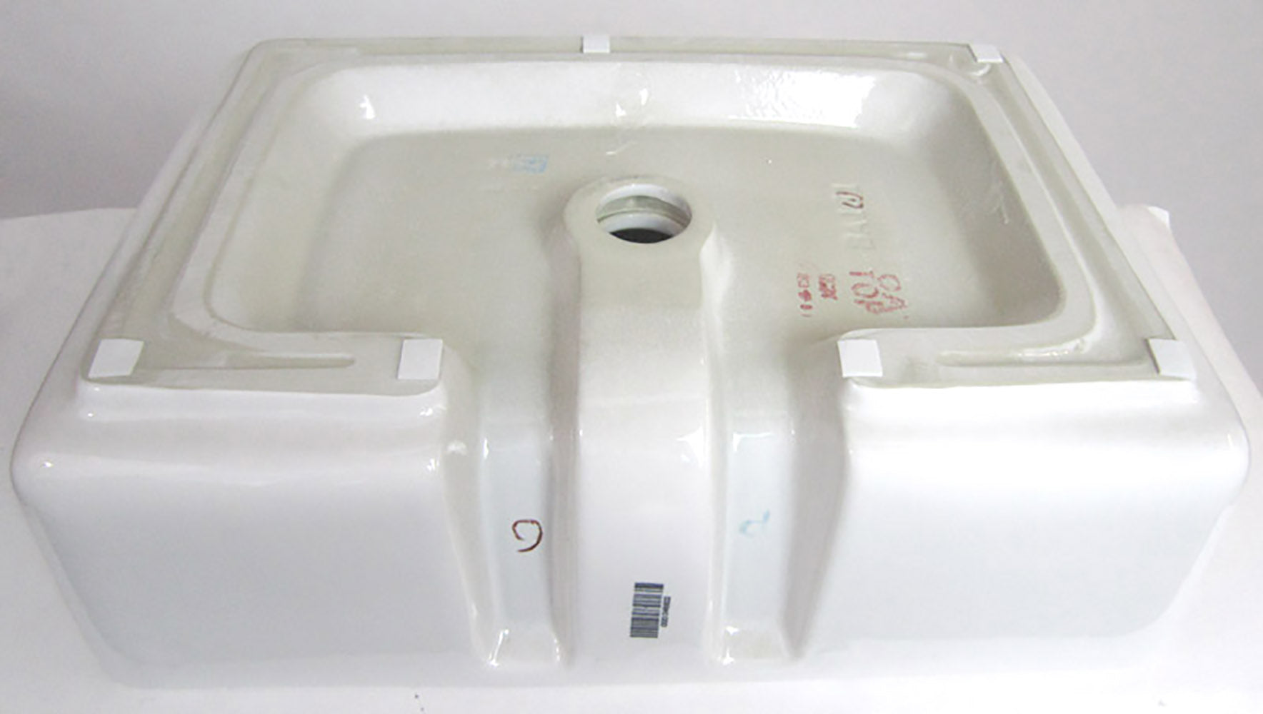 Alternate Image for Eago 19.63" x 14.13" Rectangle Above Mount Porcelain Bathroom Sink, White, No Faucet Hole, BA131