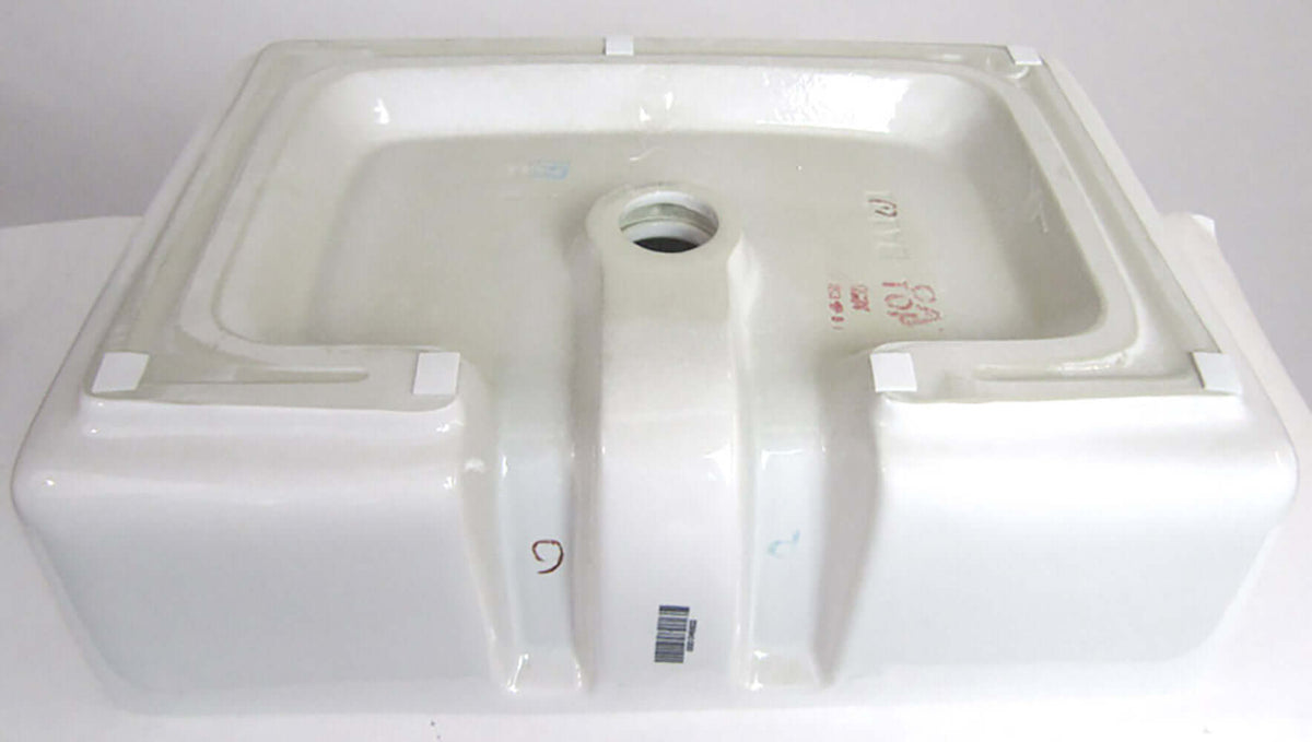 Alternate Image for Eago 19.63" x 14.13" Rectangle Above Mount Porcelain Bathroom Sink, White, No Faucet Hole, BA131