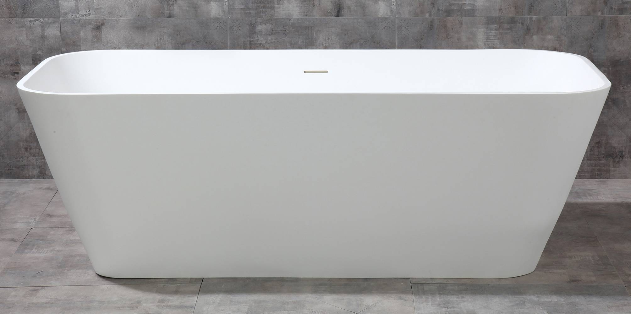 Alternate Image for ALFI brand 68" Solid Surface Smooth Resin Free Standing Rectangle Soaking Bathtub, White Matte, AB9952