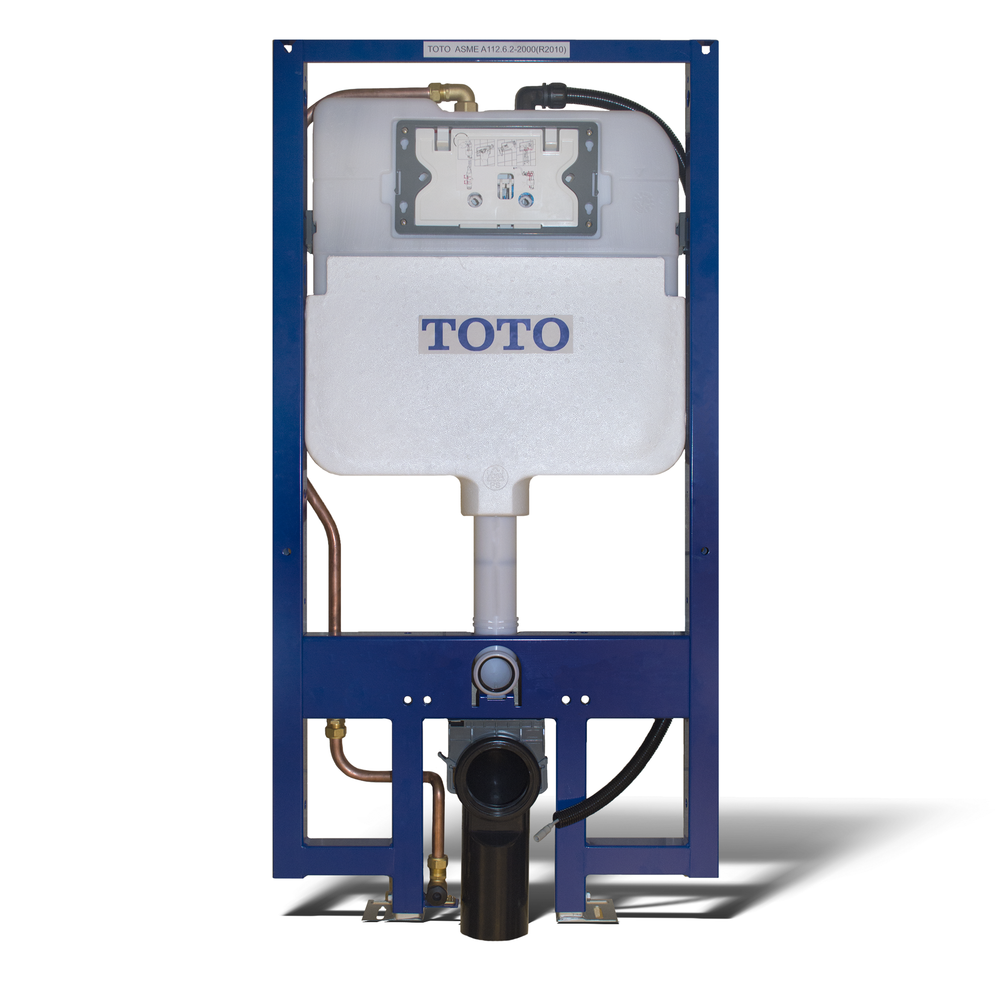 TOTO DUOFIT In-Wall Dual Flush 1.28 and 0.9 GPF Tank System with WASHLET+ Auto Flush Ready Copper Supply Line, Steel|Plastic, WT173MA