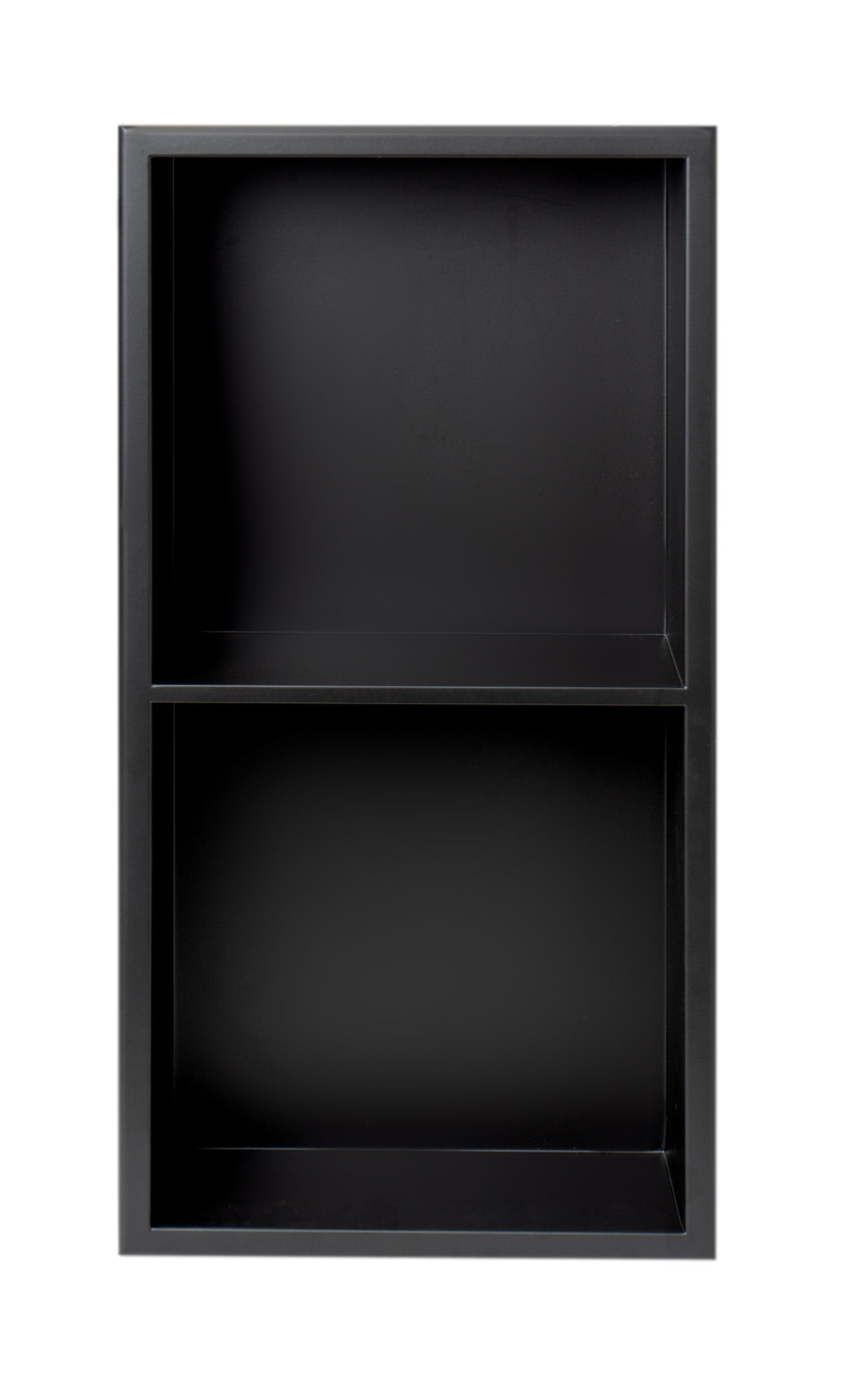 Alternate Image for ALFI brand ABNC1224-BLA 12 x 24 Black Matte Stainless Steel Vertical Double Shelf Bath Shower Niche, 20 Gauge
