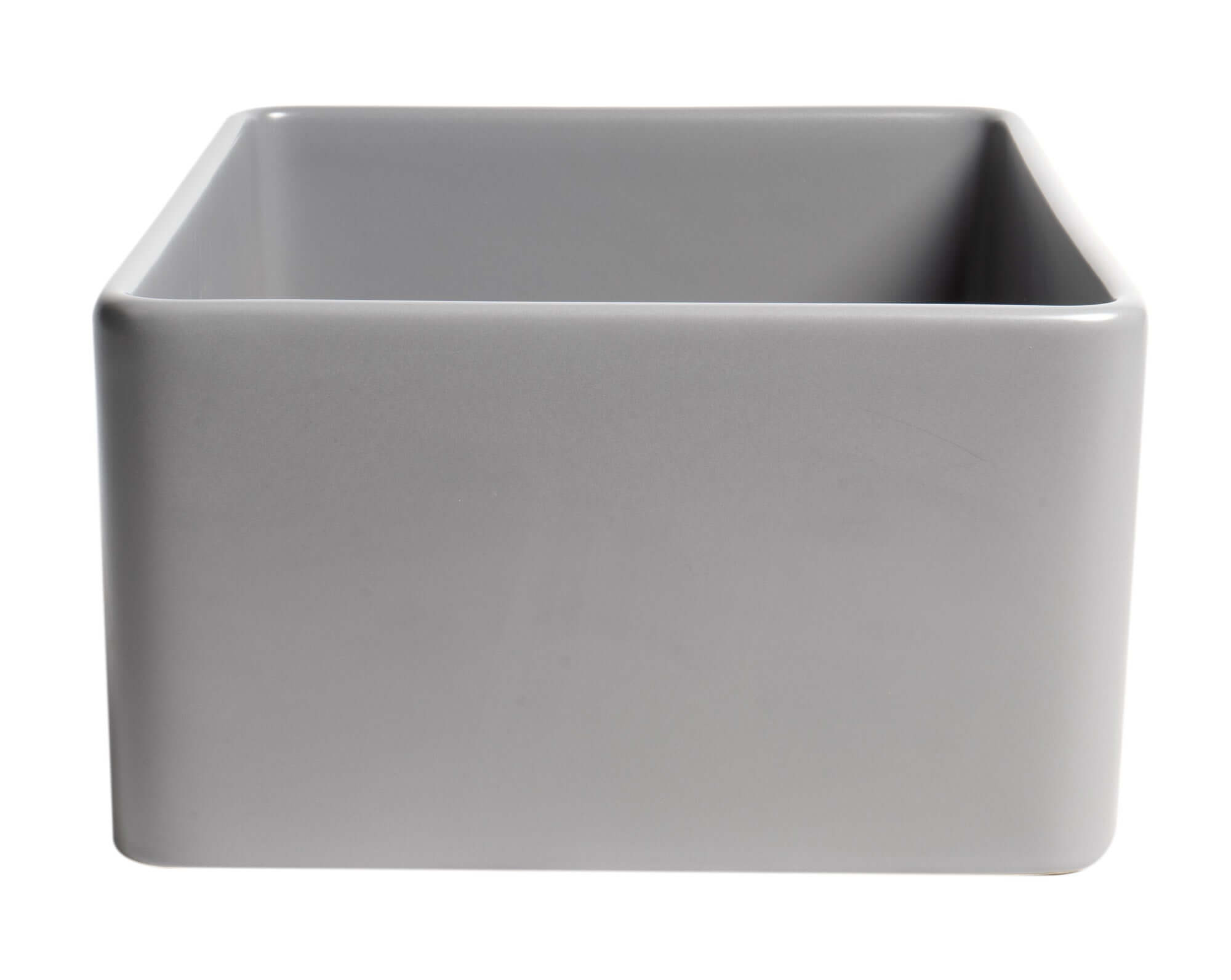 Alternate Image for ALFI brand 24" Fireclay Farmhouse Sink, Gray Matte, No Faucet Hole, ABF2418-GM